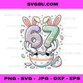 Easter Birthday Number 67 Bunny Ears Egg PNG Spring Holiday PNG