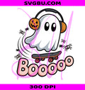 Funny Halloween Ghost PNG, Skateboard Ghost PNG, Pumpkin Tee Ghost PNG