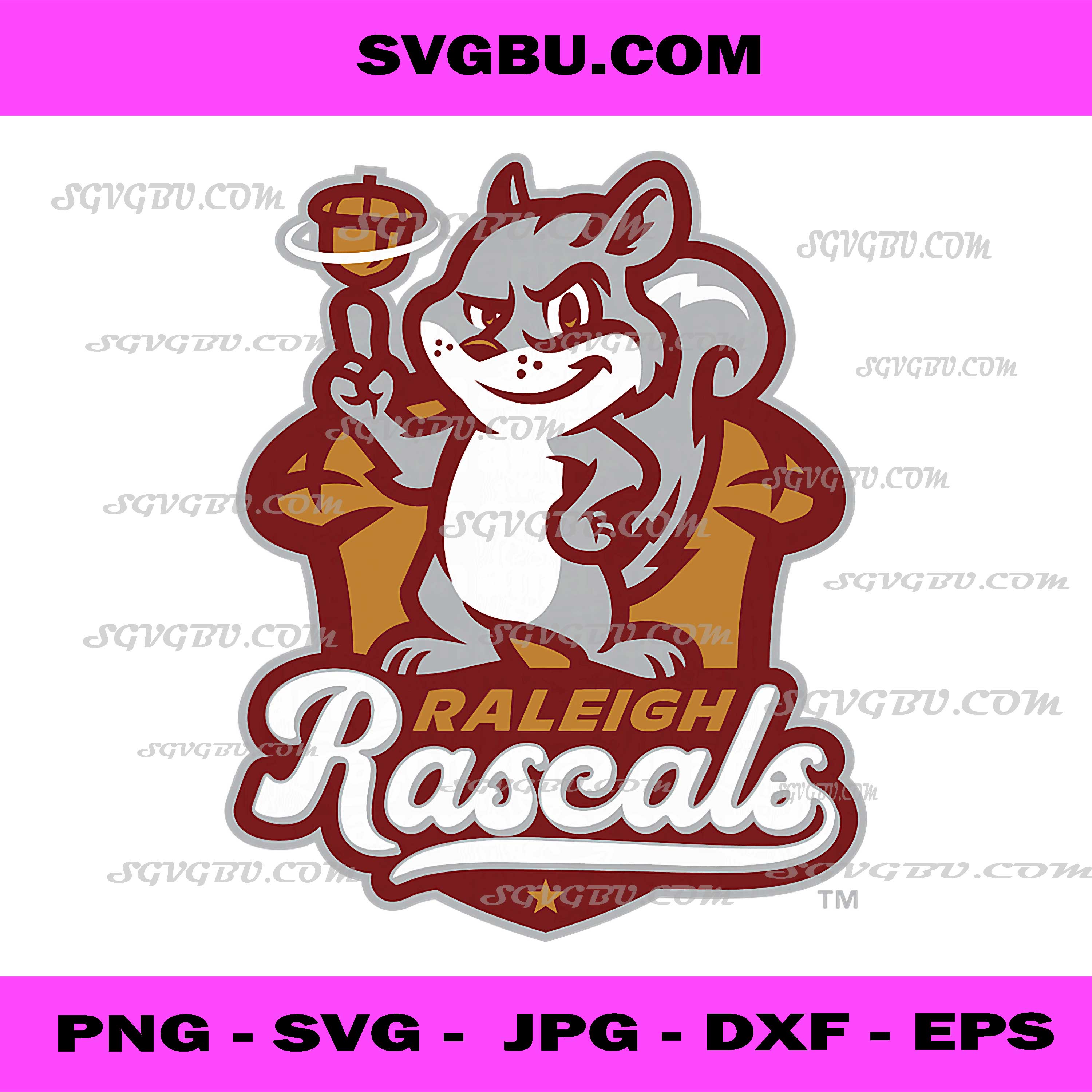 Raleigh Rascals Sports Logo PNG, Mascot Squirrel Esports Art PNG