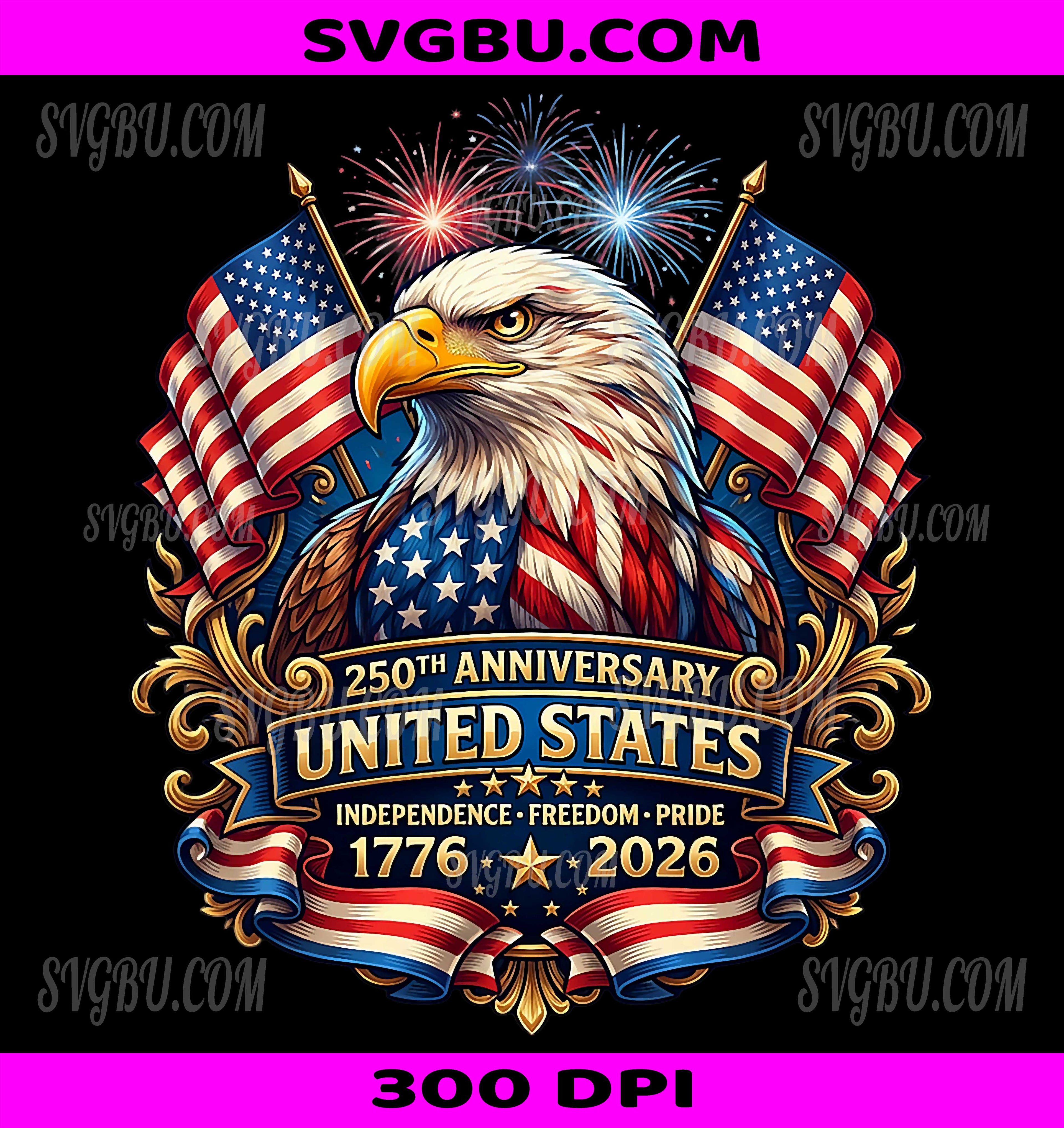 USA Independence 250th Anniversary PNG, Patriotic Eagle PNG