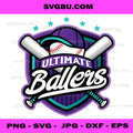 Ultimate Ballers Baseball Shield PNG, Sports Team Mascot Art PNG