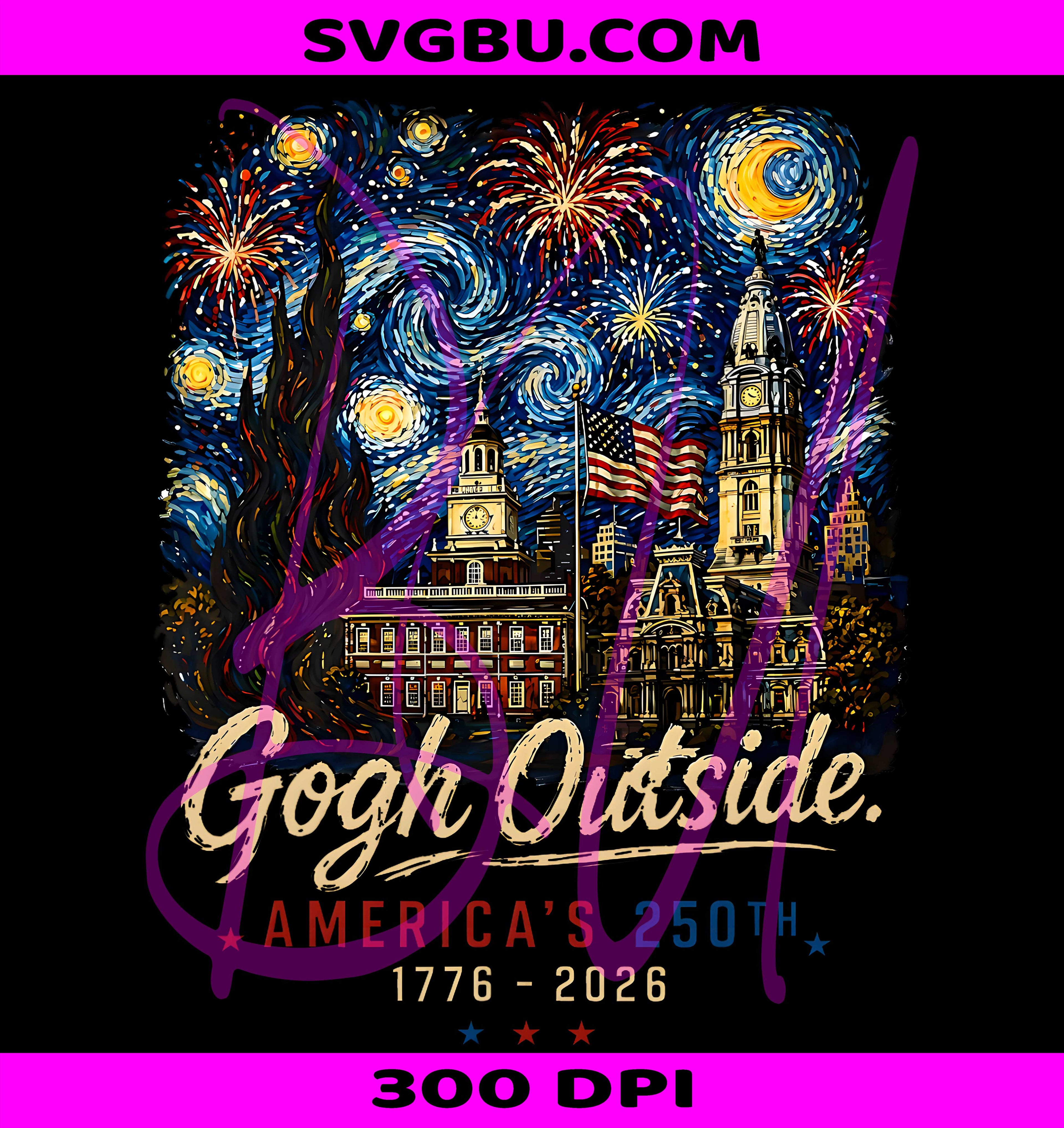 Starry Night USA PNG, Gogh Outside PNG, Americas 250th 1776 2026 PNG