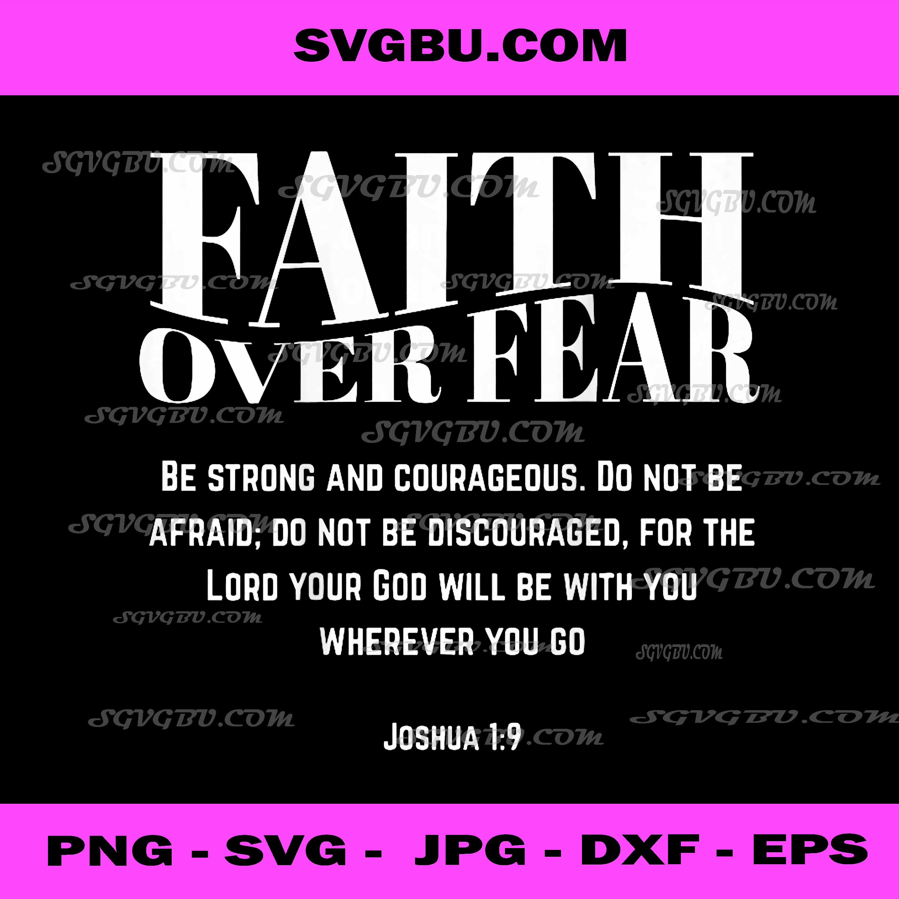 Faith Over Fear Christian Jesus PNG, Bible Verse PNG