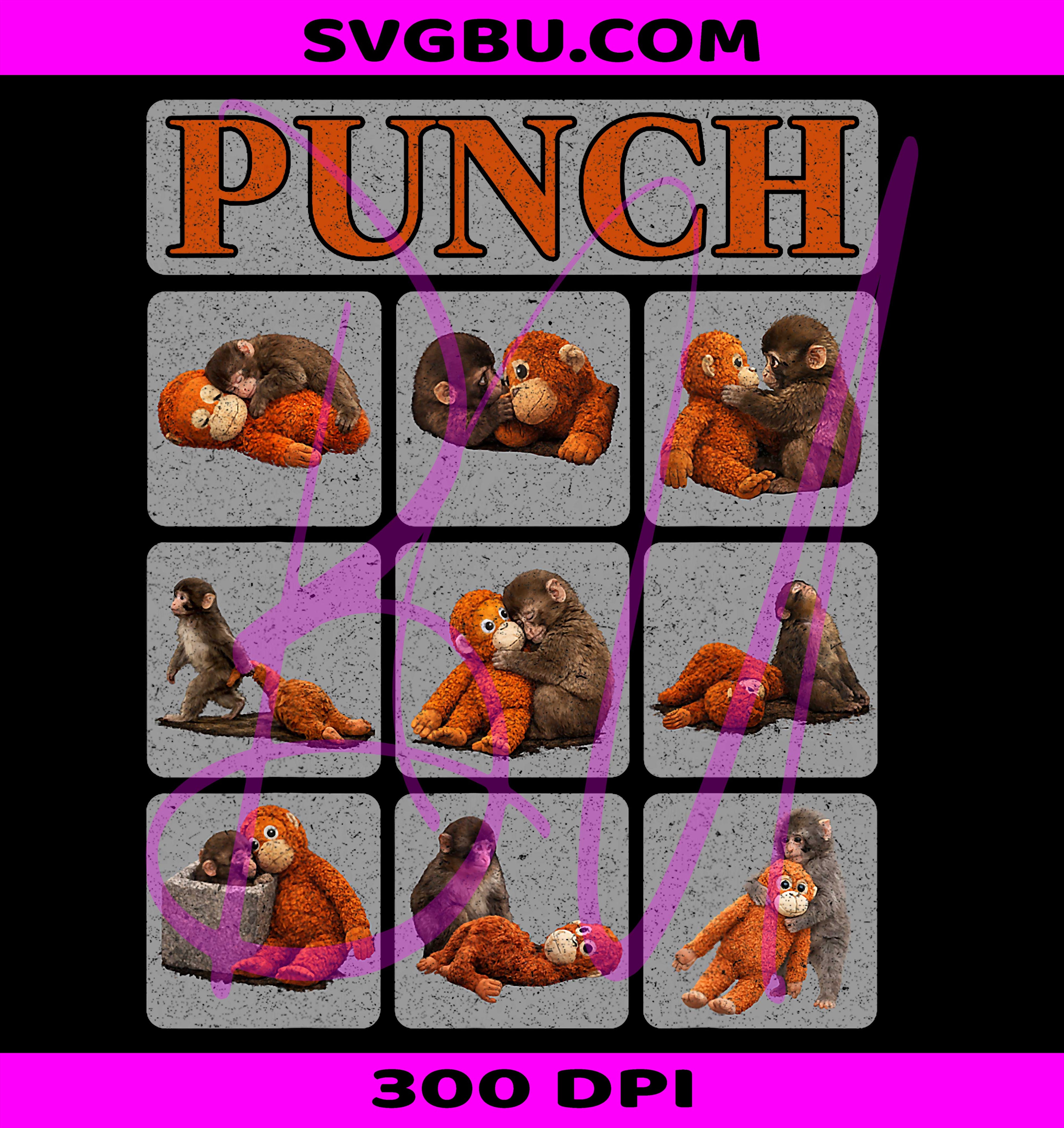 Cute Baby Monkey Named Punch PNG, Punch Monkey Supporter Design PNG