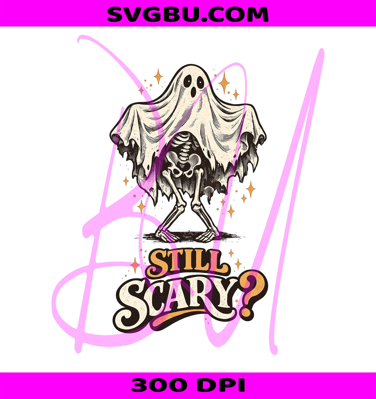 Ghost Skeleton PNG, Spooky Typography PNG, Vintage Halloween PNG