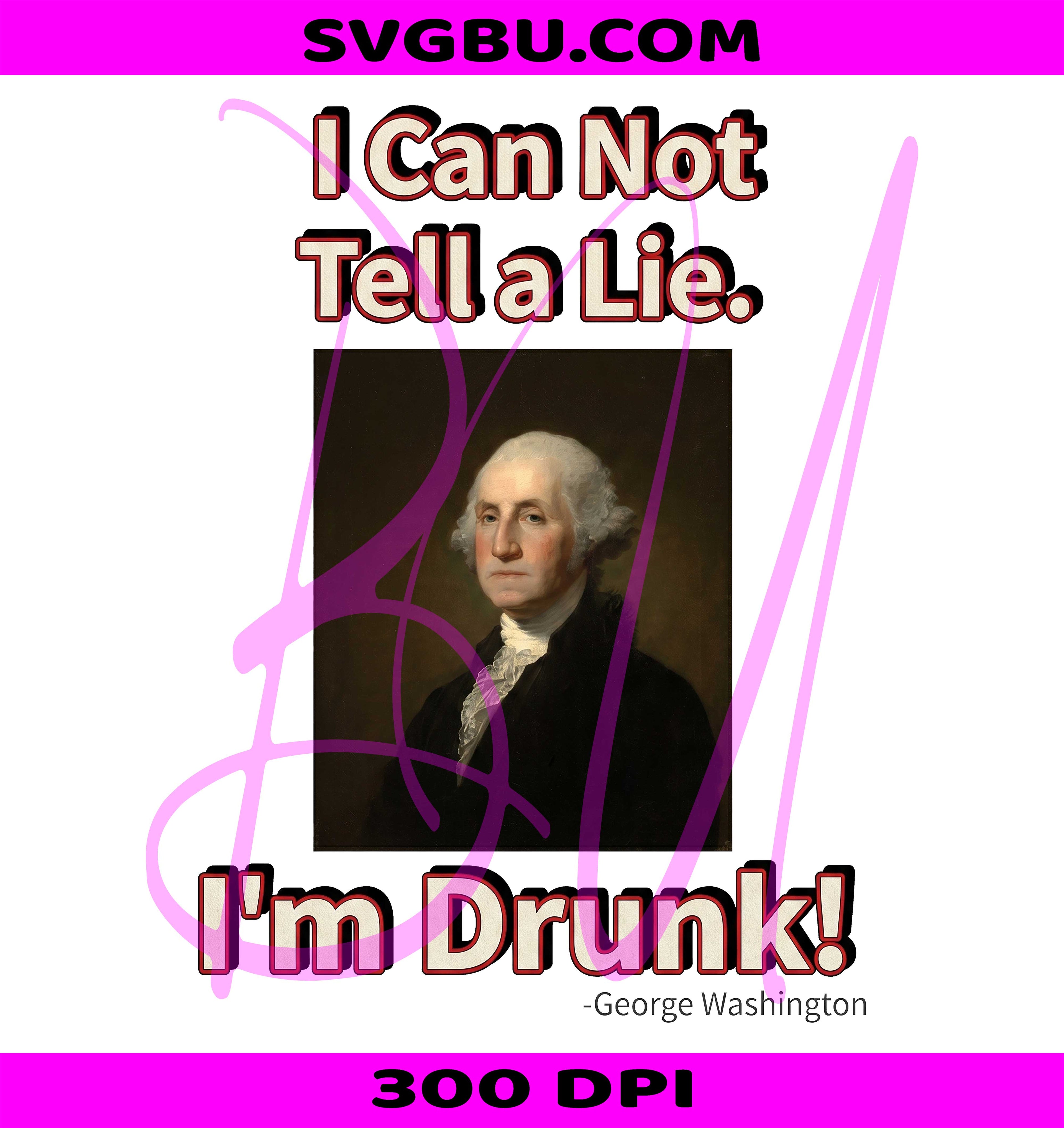 I Can Not Tell A Lie I'm Drunk PNG, Funny Washington PNG