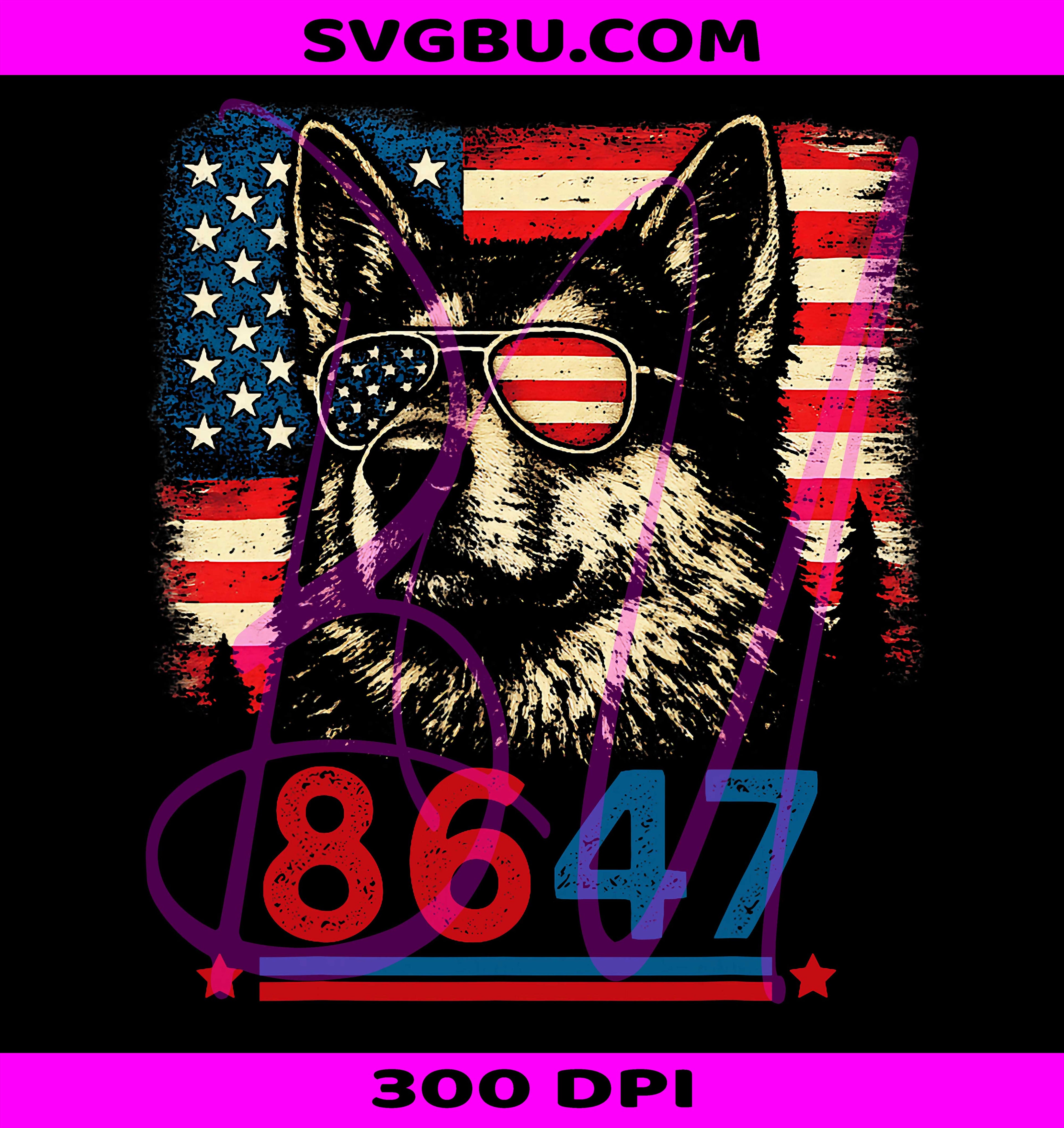 8647 Dog USA Flag PNG, Funny Patriotic Dog Sunglasses PNG, USA Flag Dog PNG