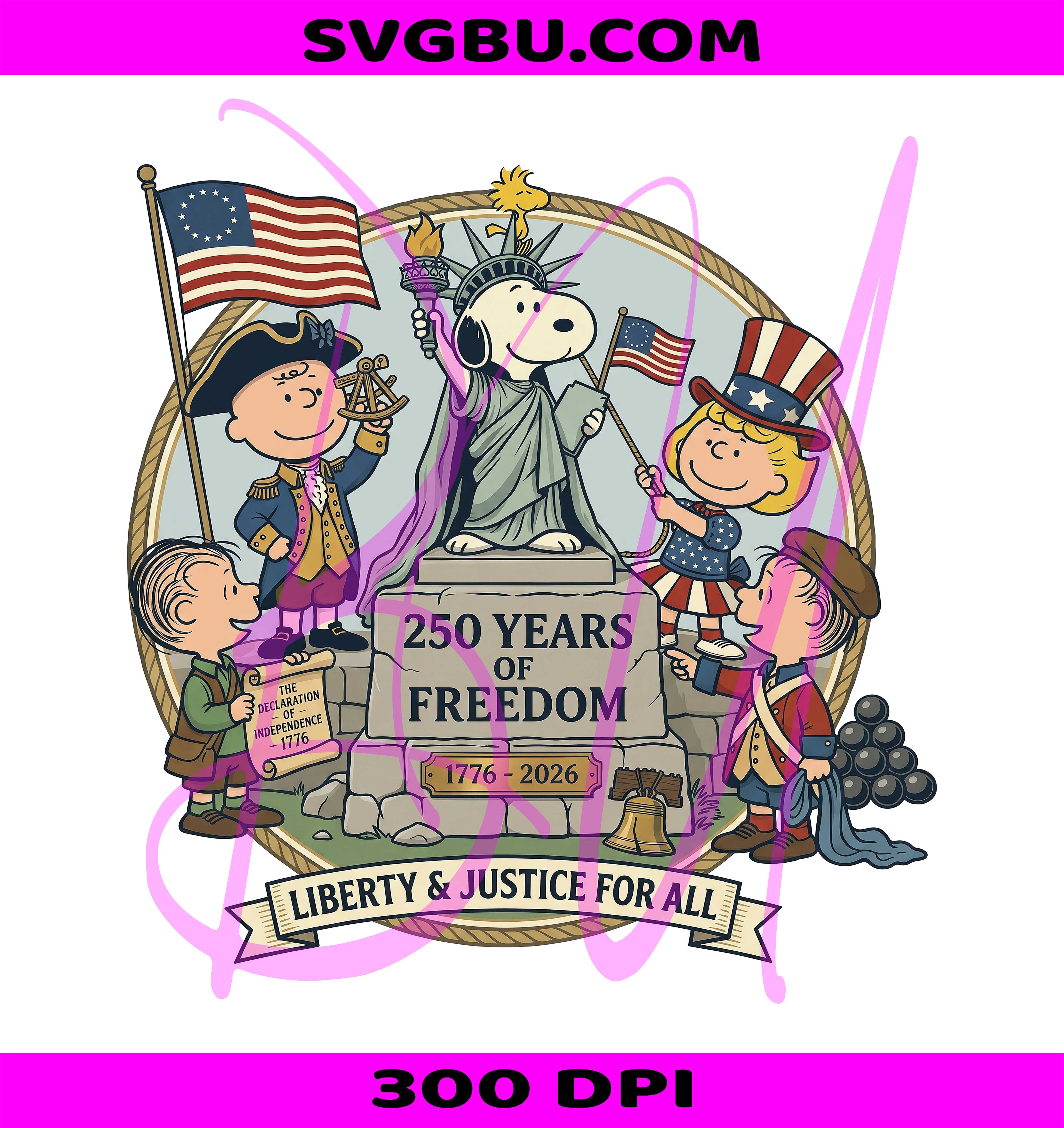 America 250th Anniversary PNG, Patriotic Snoopy PNG, 250 Years Freedom PNG