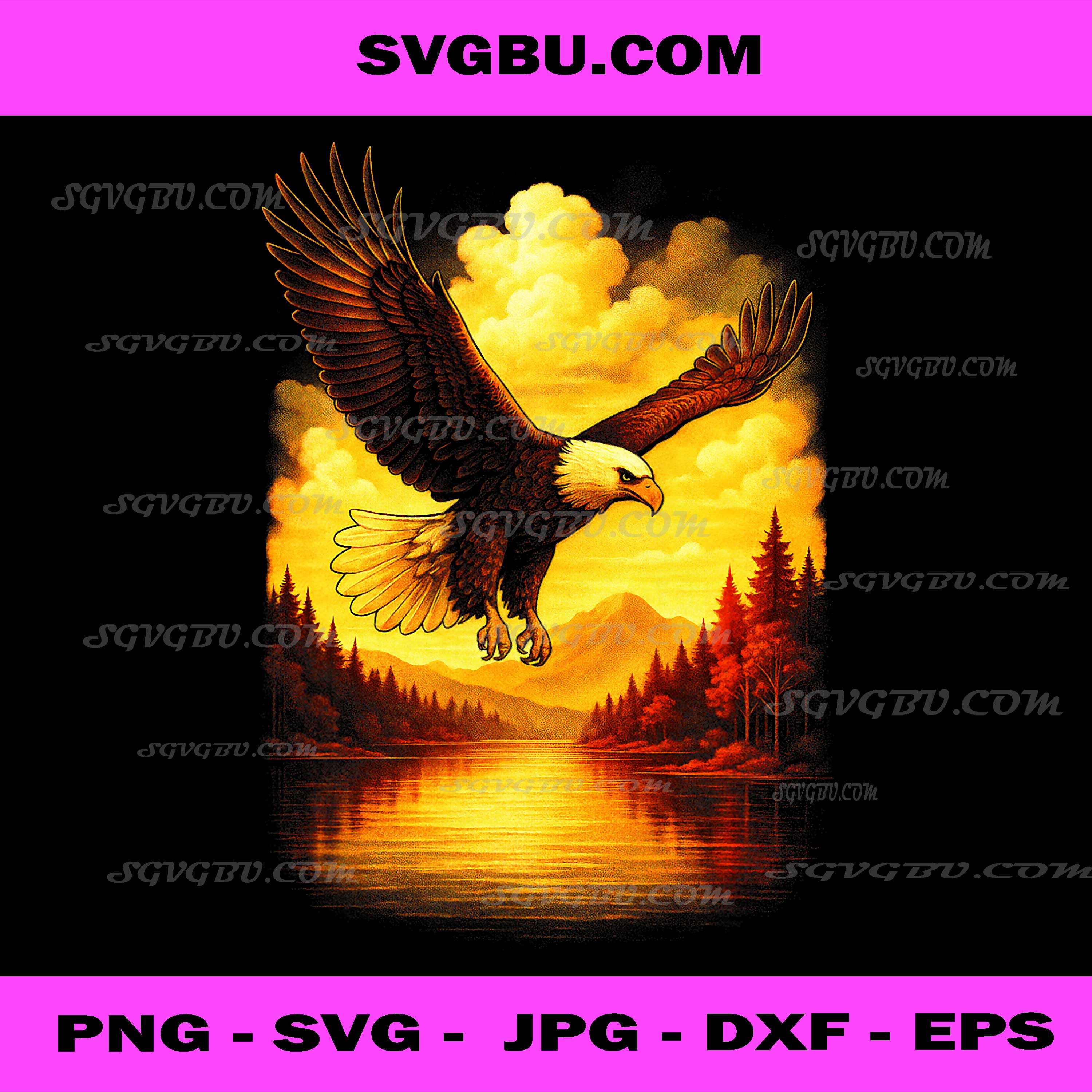 Bald Eagle Flight PNG, Wildlife Nature Art PNG