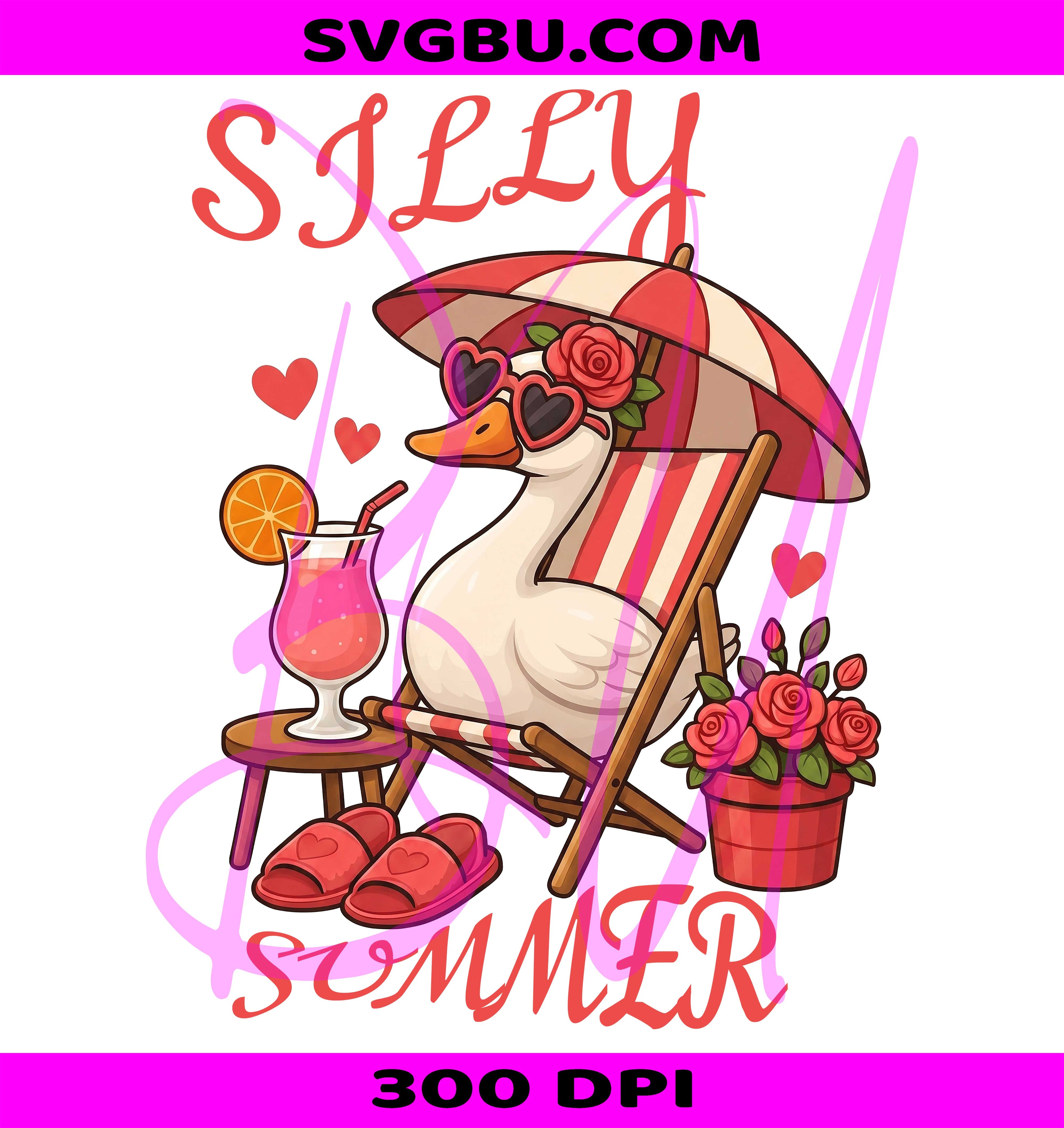 Silly Summer Beach Goose PNG, Cute Summer Design PNG
