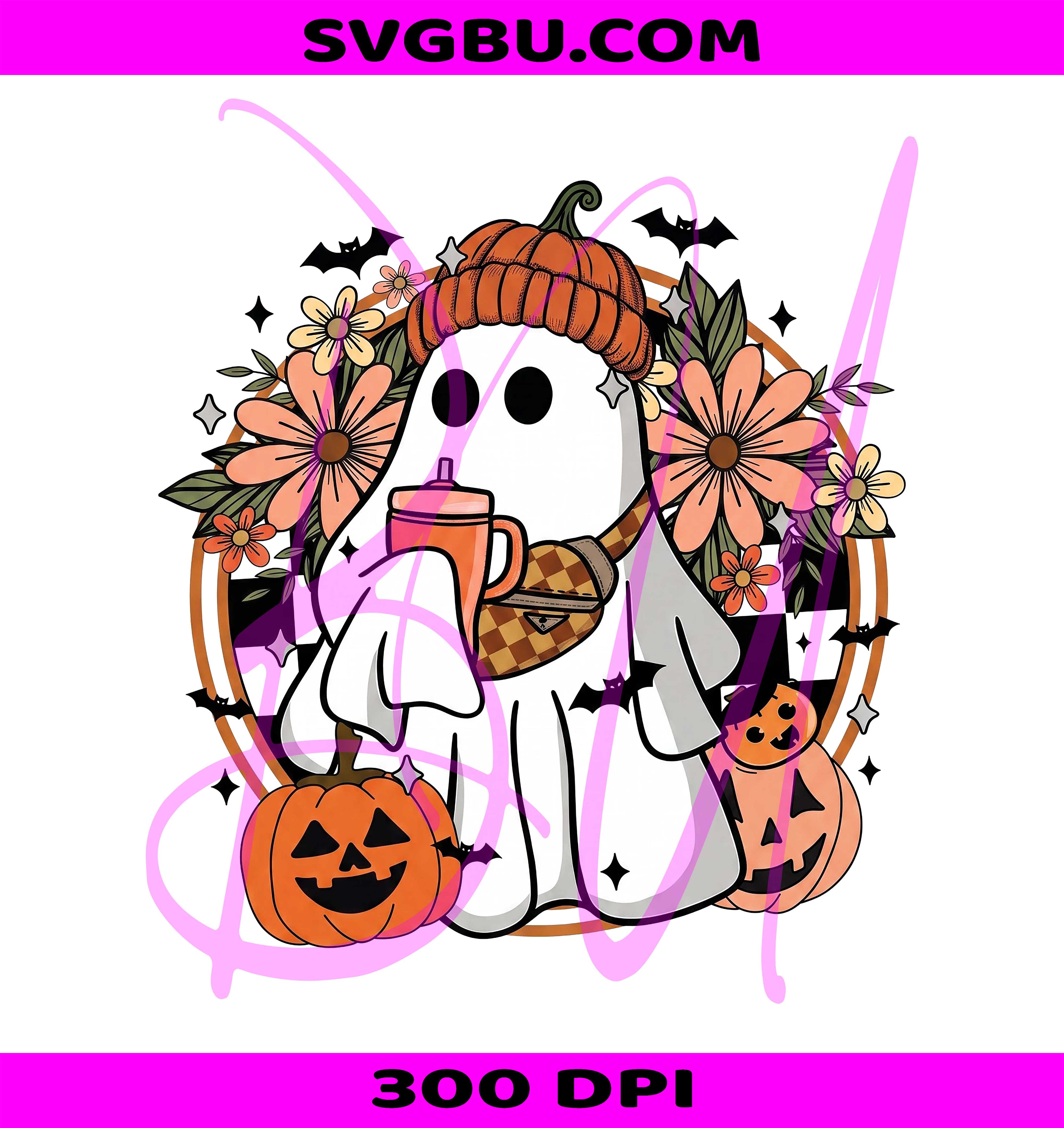 Ghost Halloween PNG, Halloween Pumpkin PNG, Cute Ghost PNGd