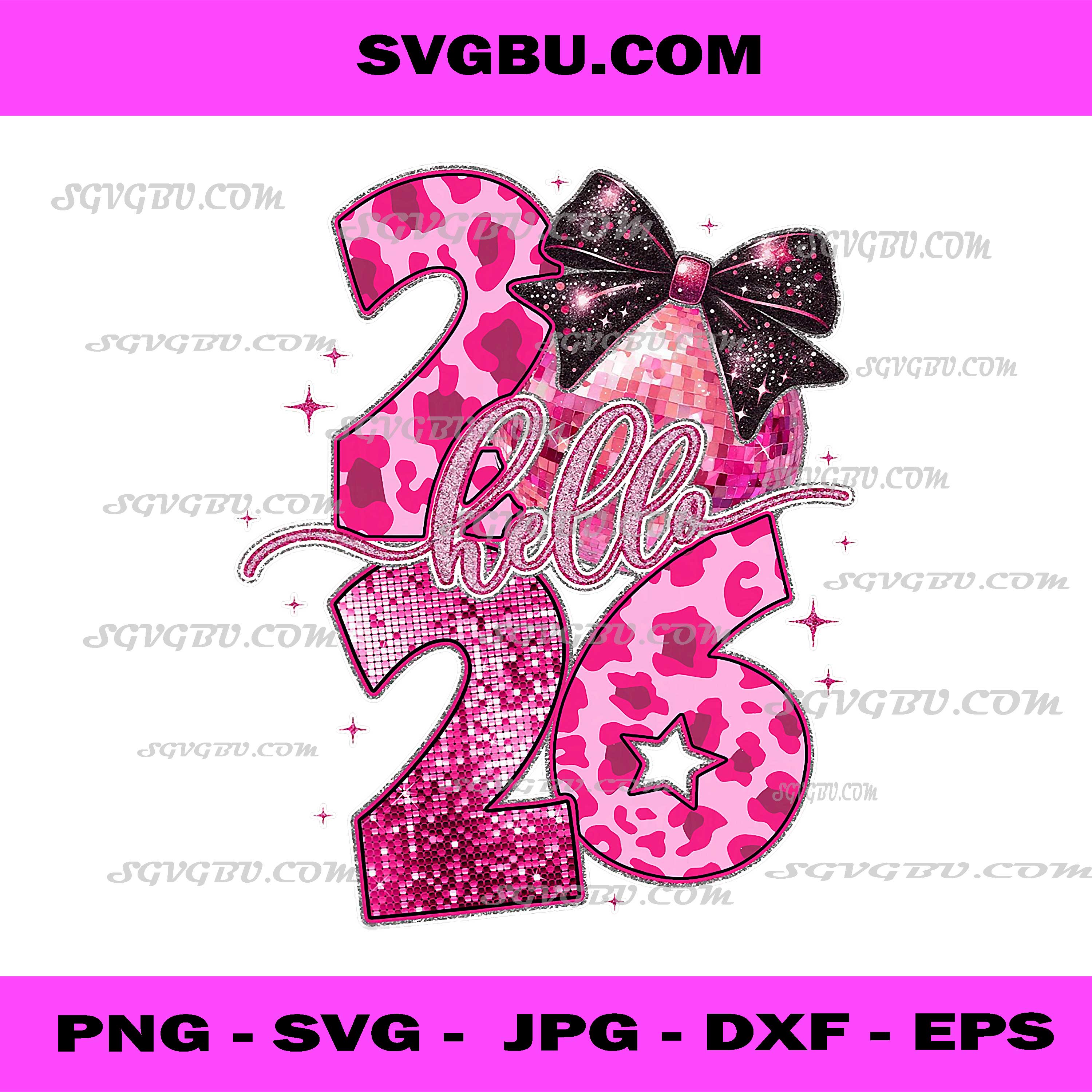 Happy New Year 2026 PNG, Disco Ball Bow New Year's Eve Party PNG