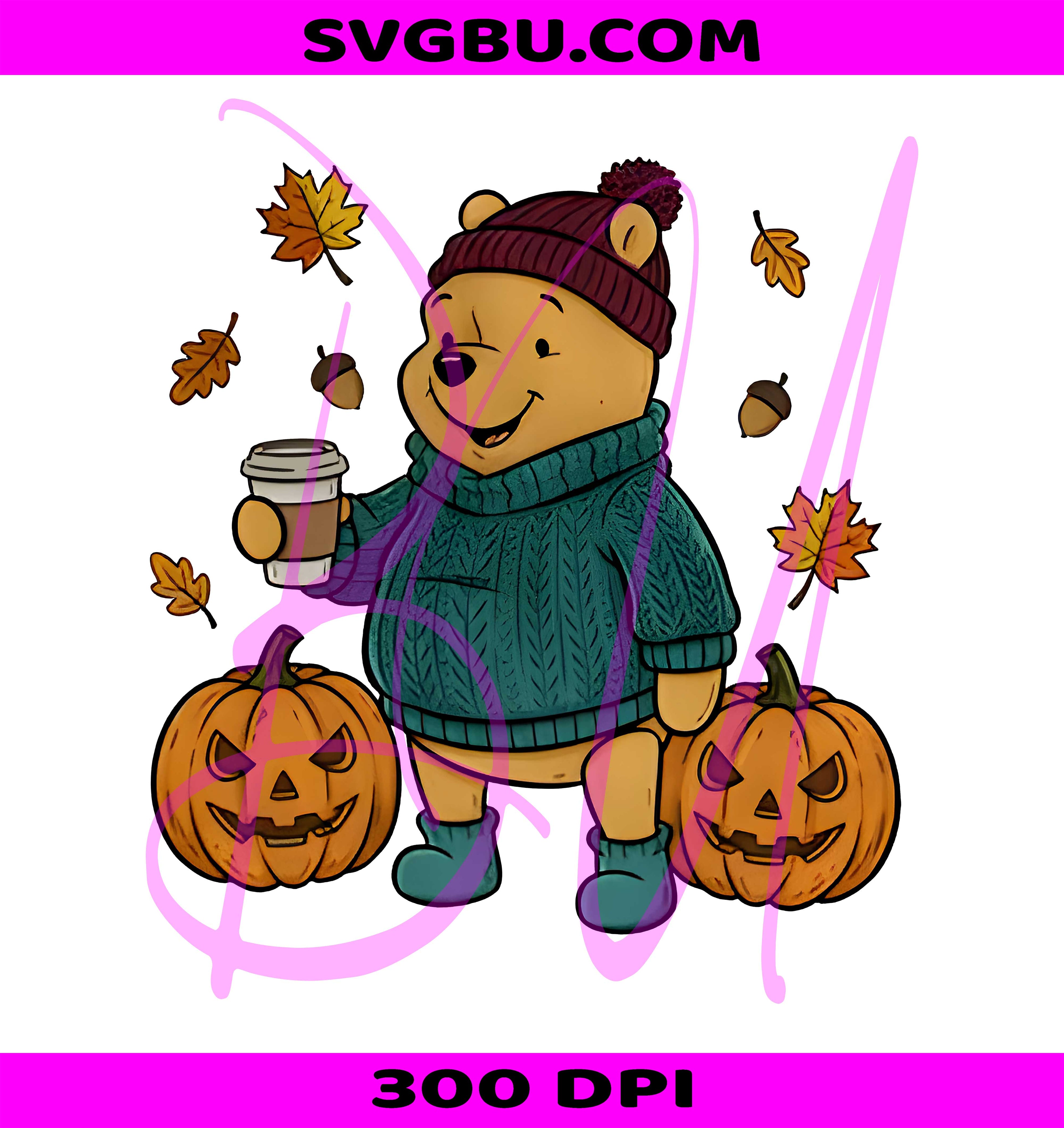 Autumn Pooh PNG, Fall Coquette PNG, Pumpkin Season PNG