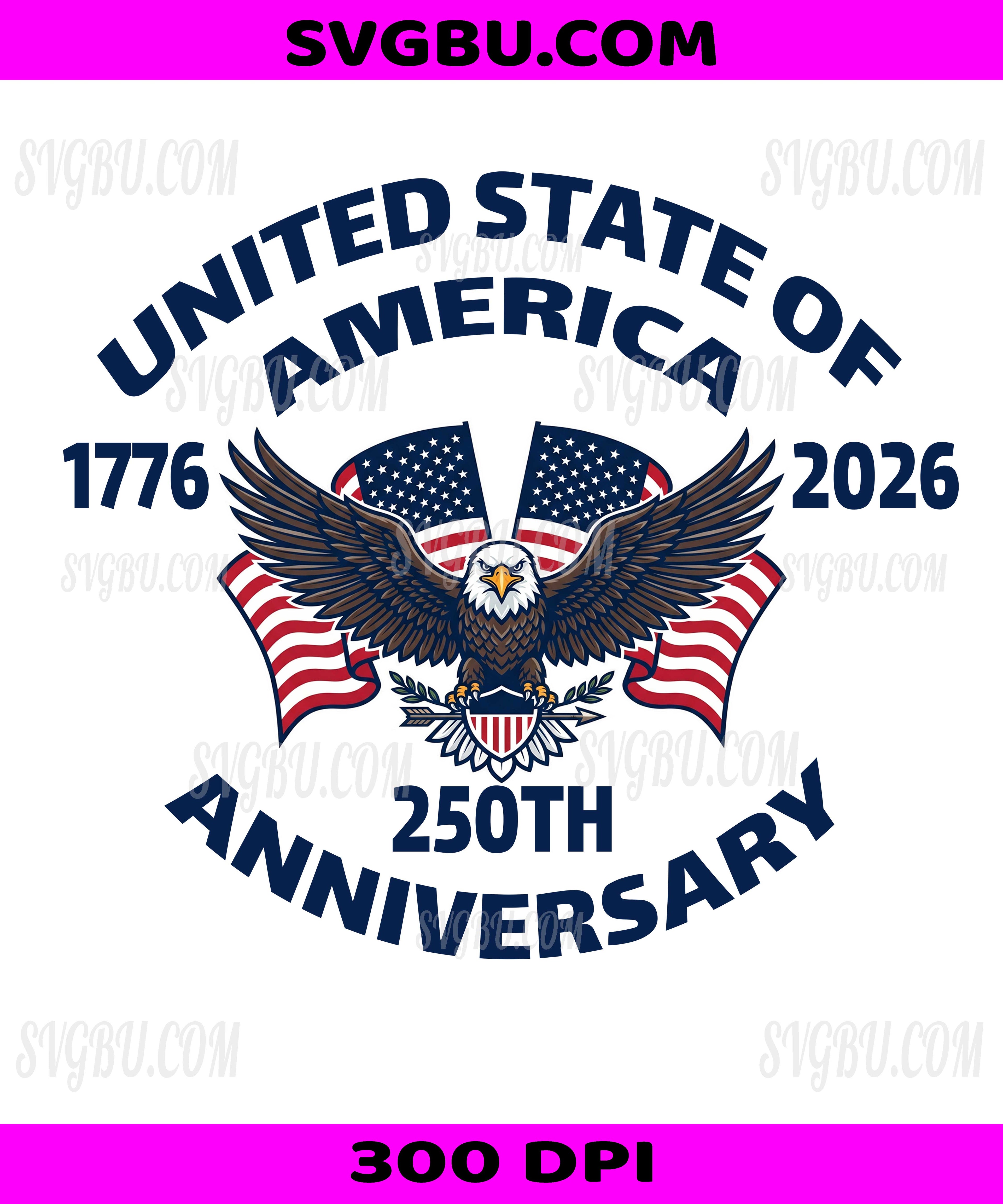 USA 250th Anniversary PNG, United States 1776-2026 Eagle Design