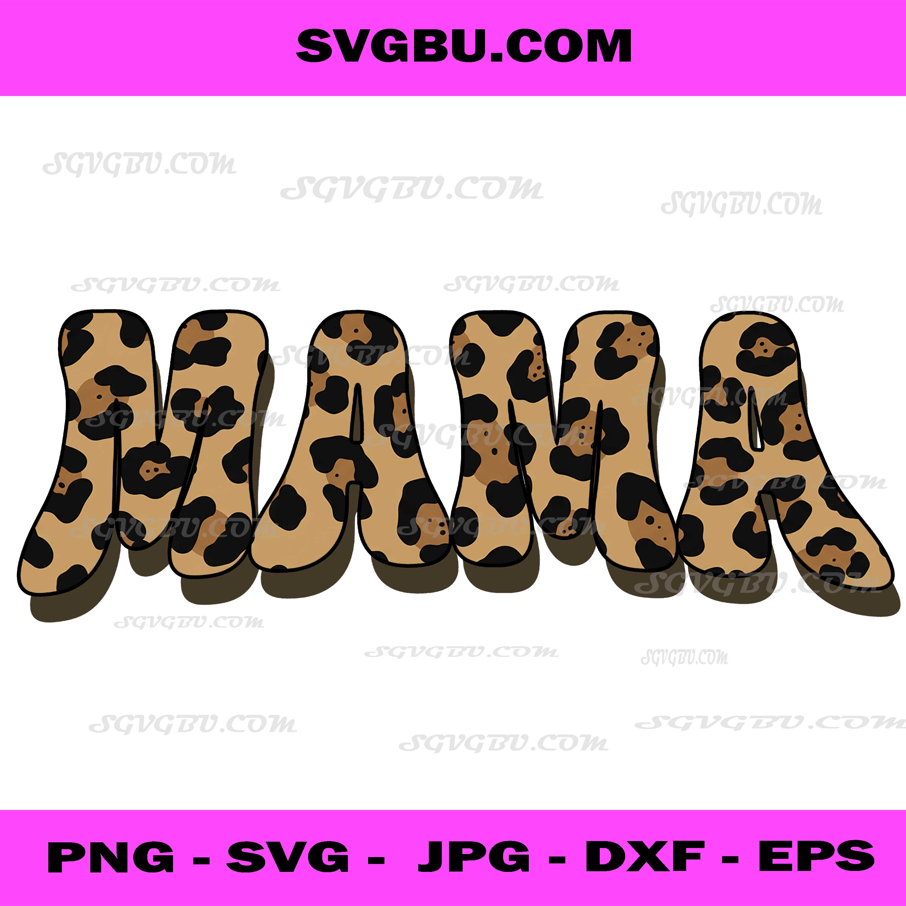 Leopard Mama PNG, Groovy Cheetah Print Mama PNG Clipart