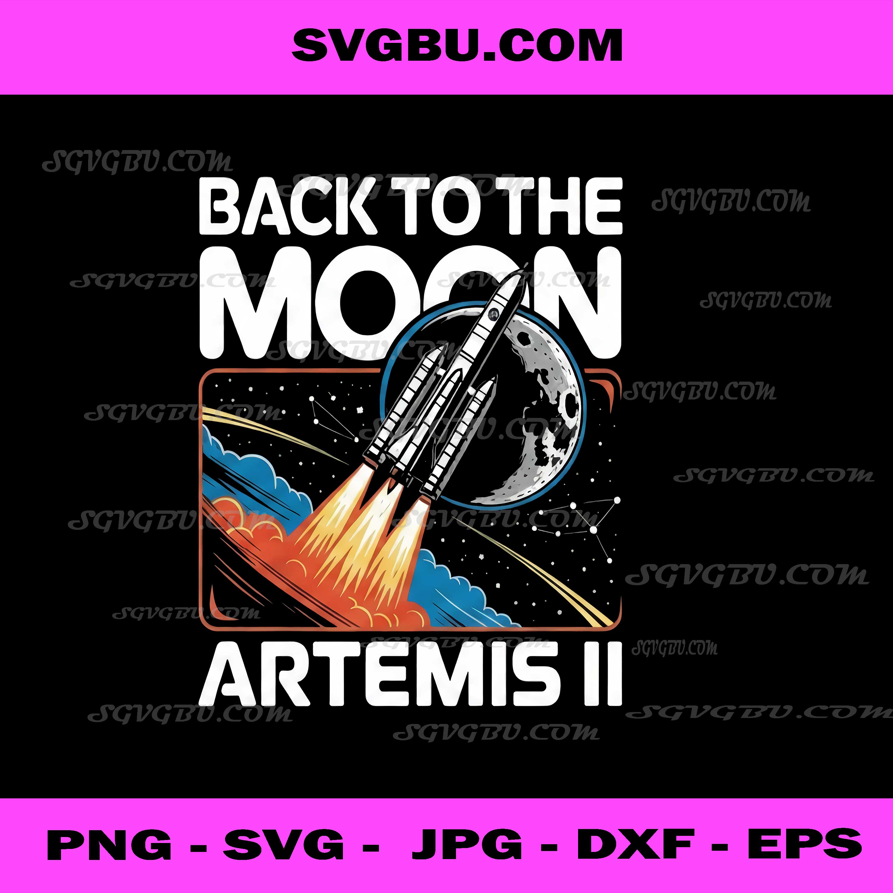 Back to the Moon Artemis II PNG, NASA Space Mission Rocket Design