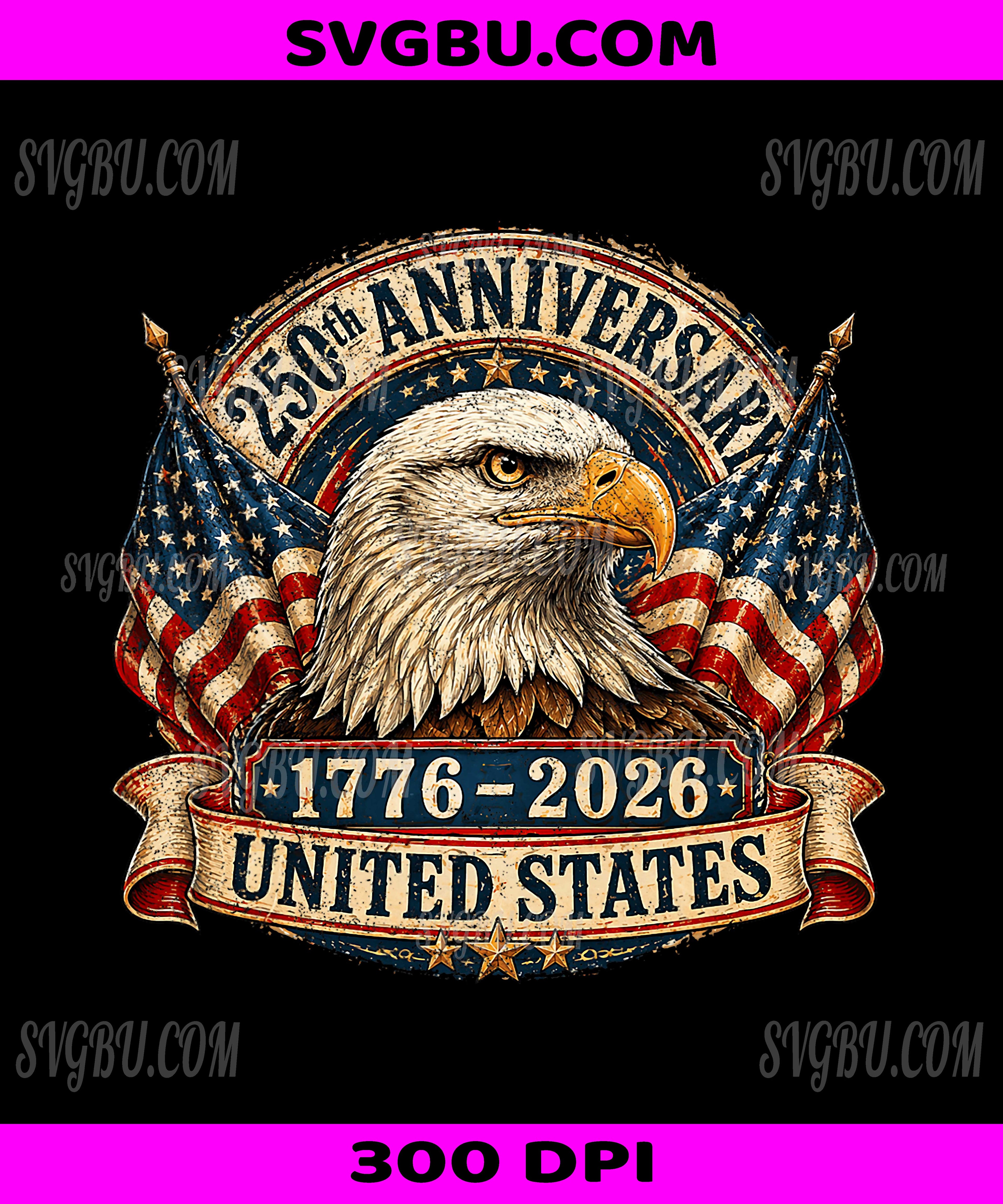 250th Anniversary USA Eagle, 4th Of July Semiquincentennial PNG