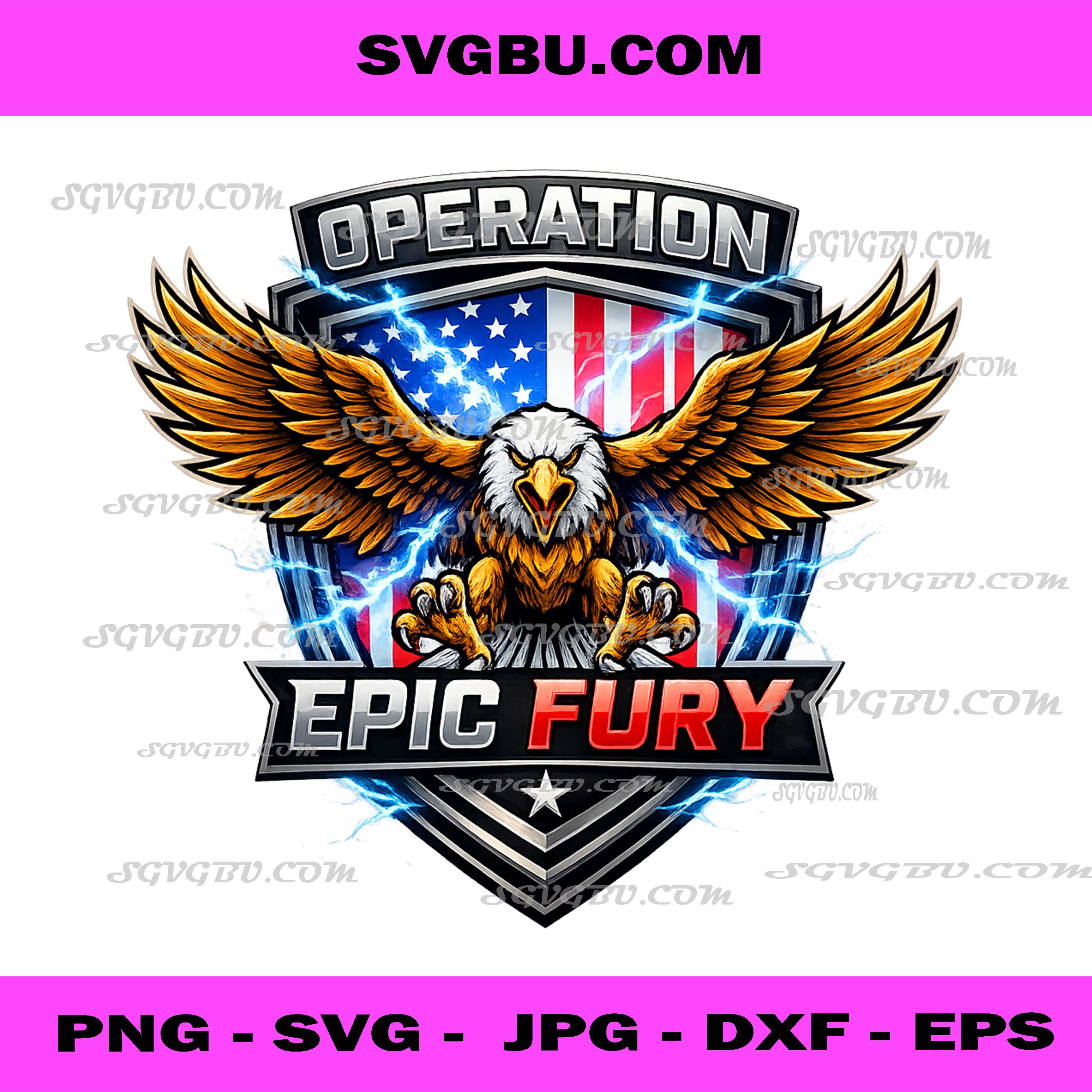 Operation Epic Fury Eagle Shield PNG, Patriotic American Hero PNG
