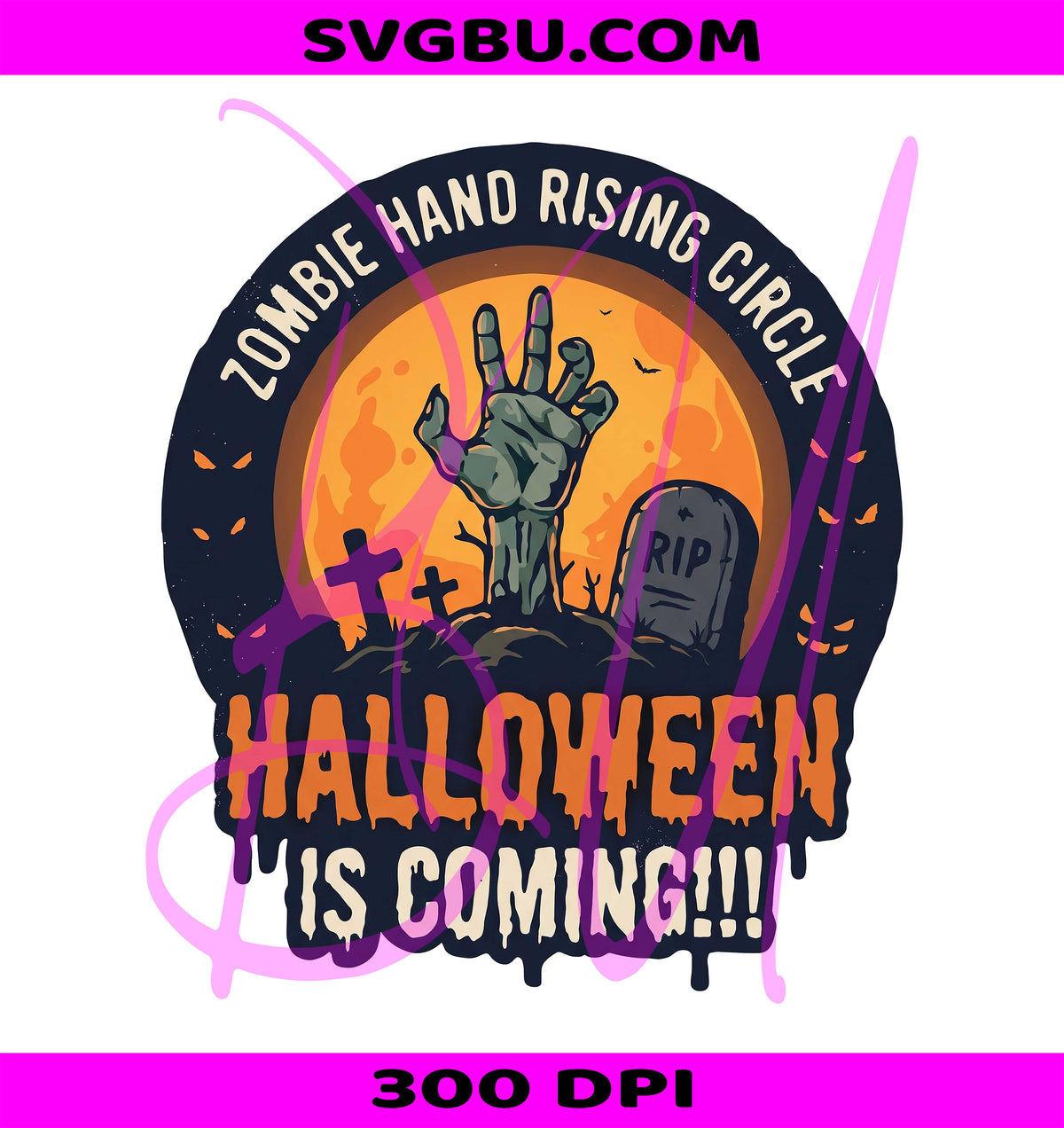 Zombie Hand Halloween PNG, Graveyard Badge PNG, Spooky Circle Badge PNG