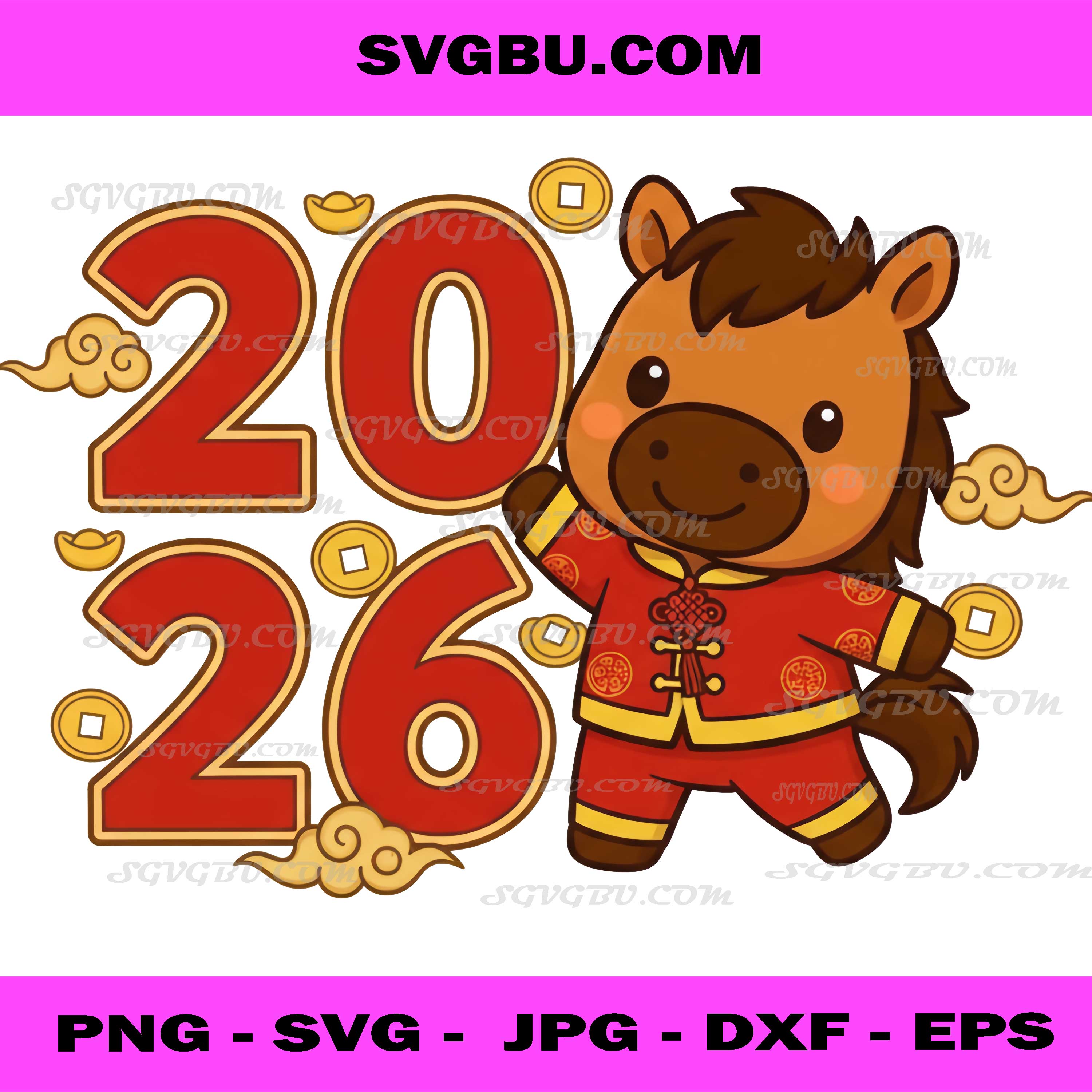 Chinese New Year Horse PNG, Happy New Year 2026, Year Of The Horse PNG