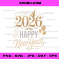 2026 Happy New Year PNG, Celebration for Party Enthusiasts PNG