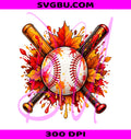 Autumn Baseball PNG, Fall Baseball PNG, Maple Leaves PNG