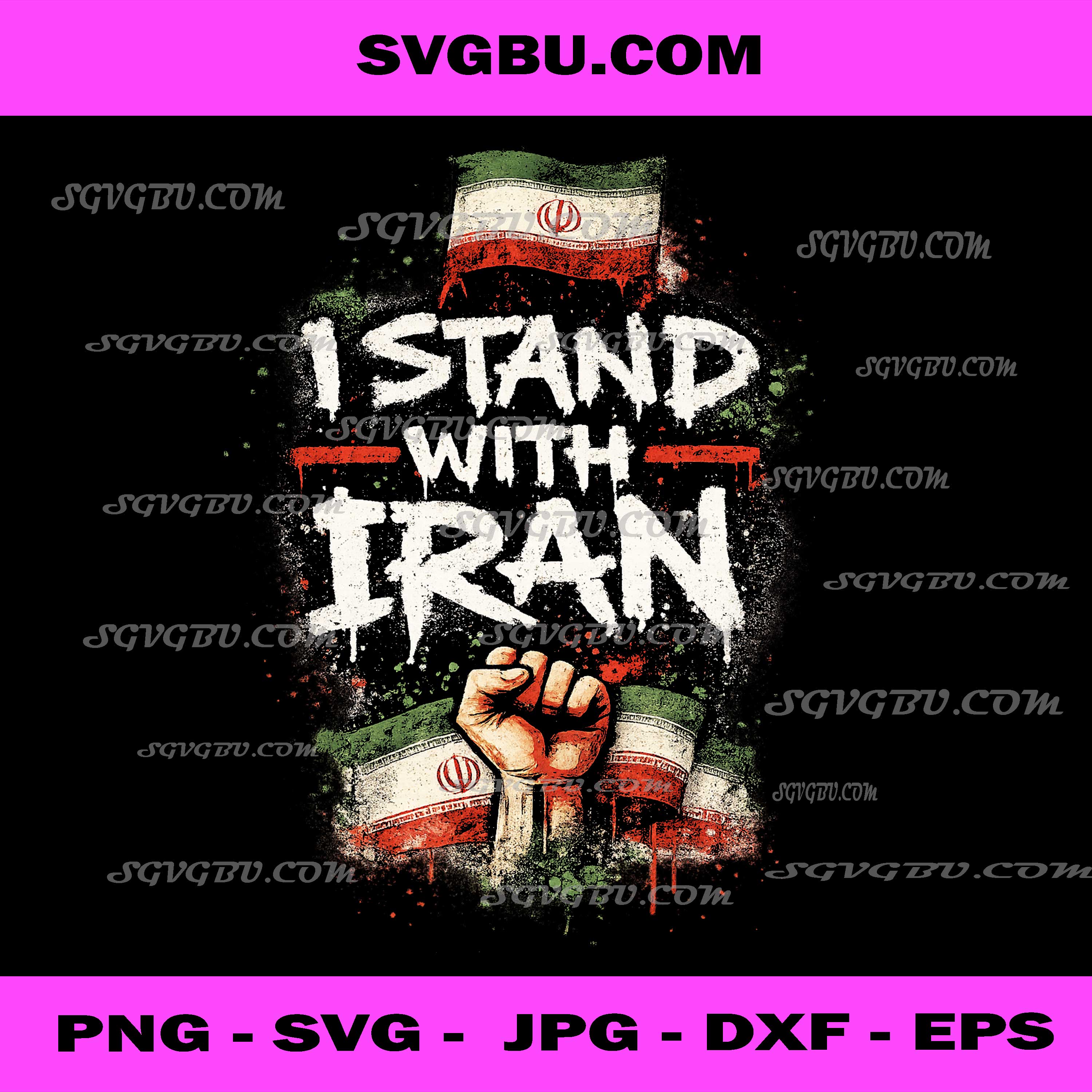 I Stand With Iran Support Flag PNG, Persian Unity Protest Art PNG