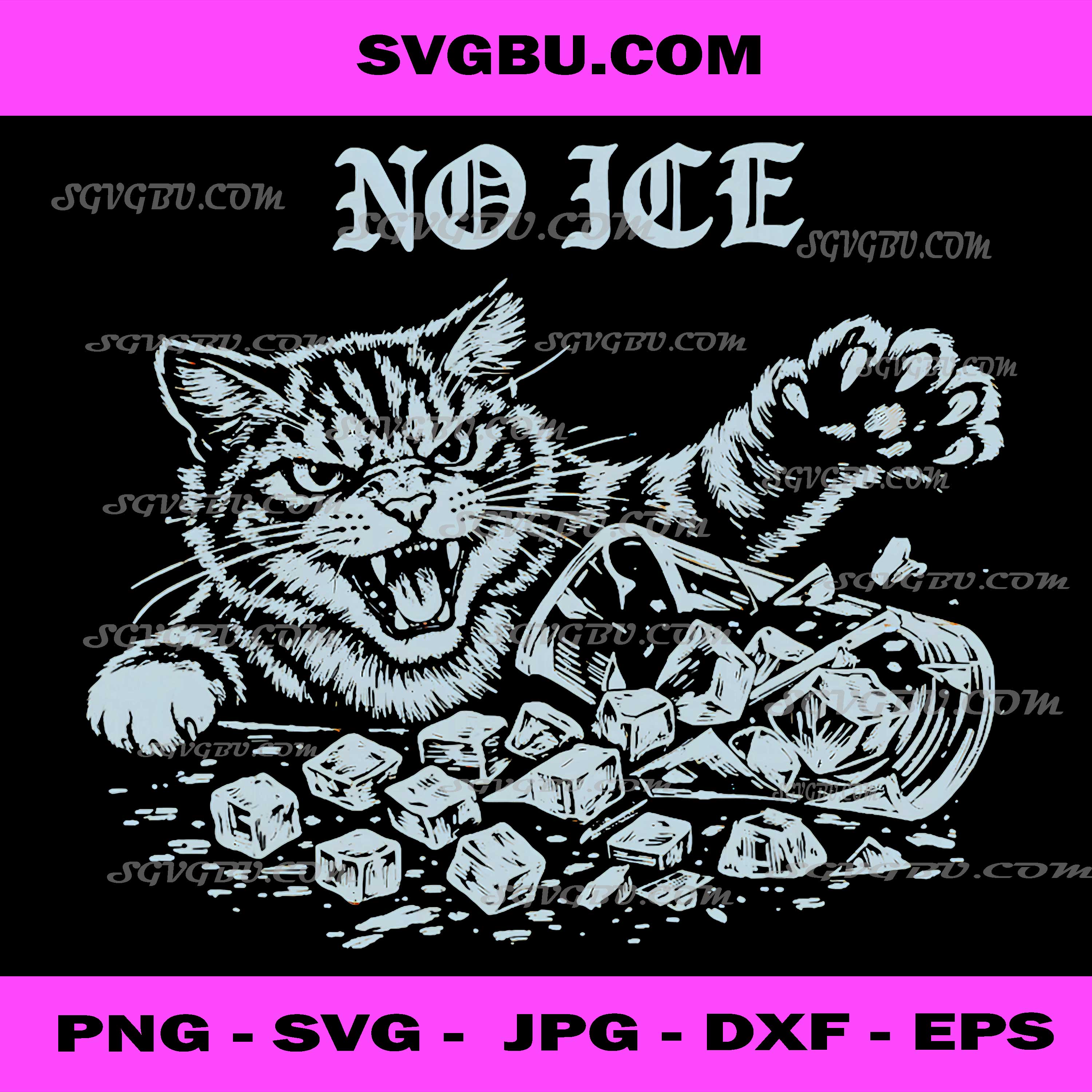 No Ice Angry Cat PNG, Funny Sarcastic Kitten Art PNG, Meow PNG