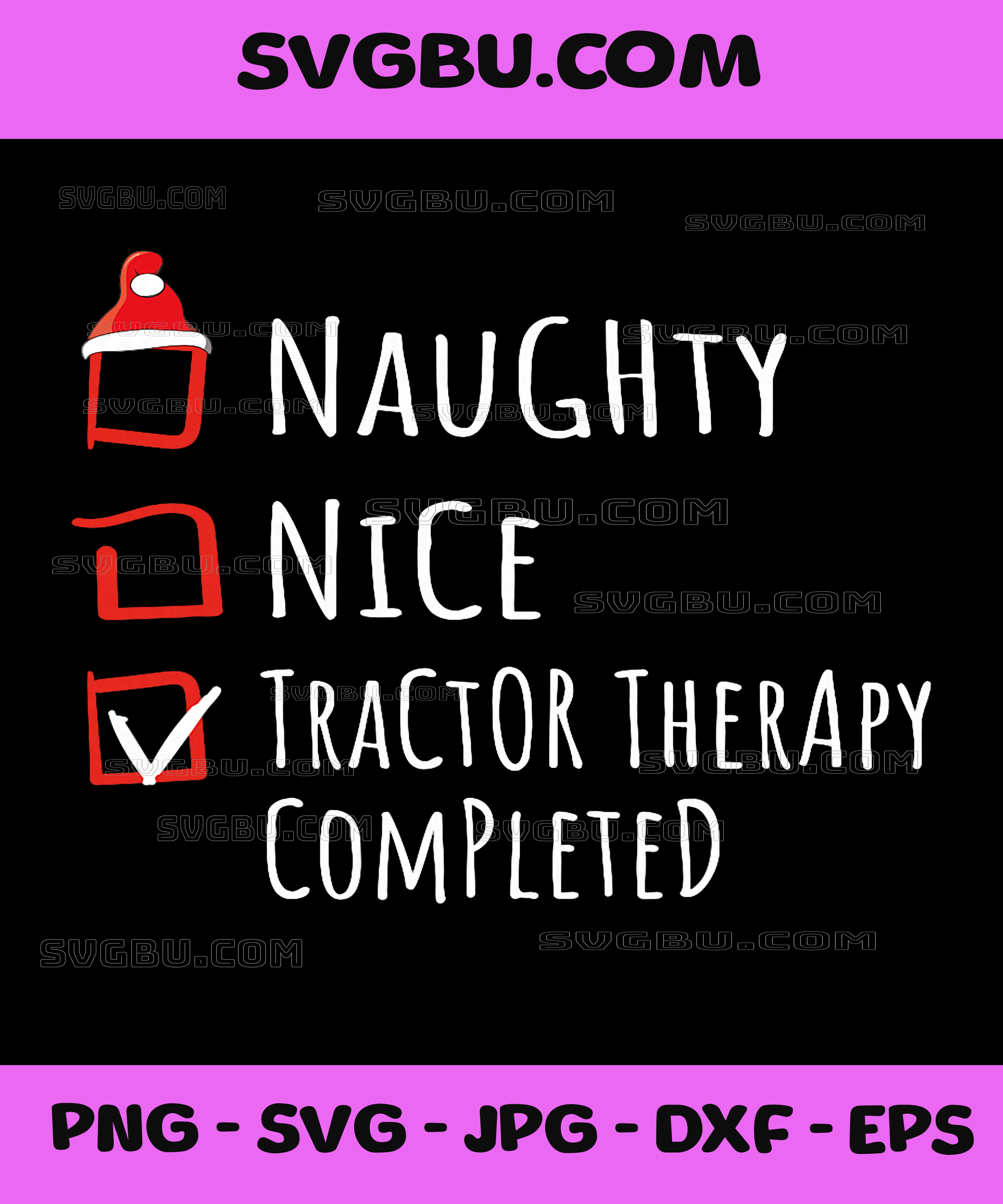 Nice Naughty Tractor Therapy Completed PNG, Christmas List PNG