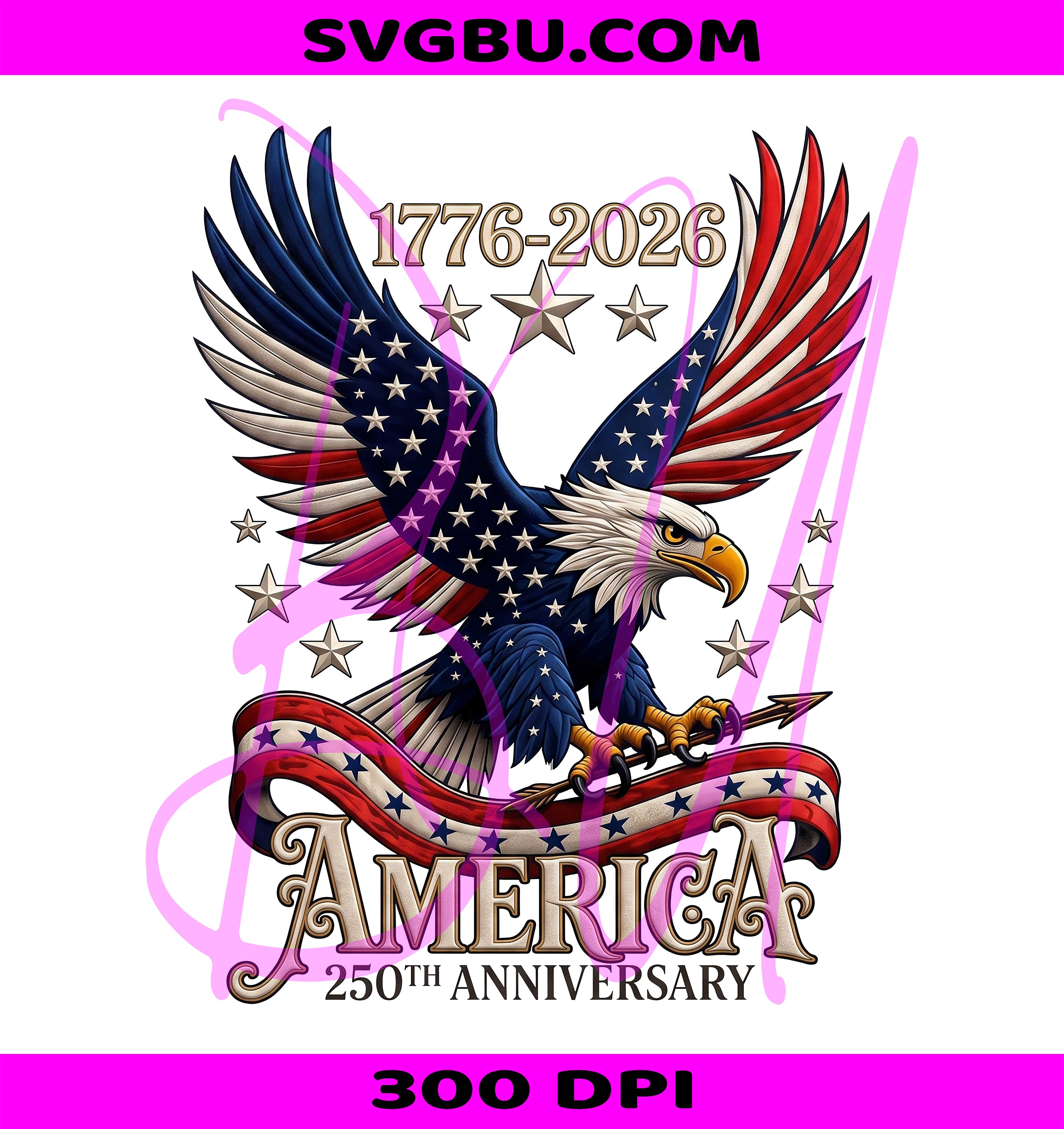 America 250th Anniversary PNG, Patriotic Bald Eagle US Flag PNG