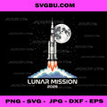 Lunar Mission 2026 PNG, Artemis II NASA Rocket Moon Launch Design