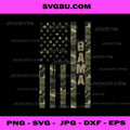 Bama Alabama United States Distressed Camo With US Flag PNG