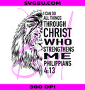 Philippians 4:13 Lion Christian PNG, Bible Verse Design PNG