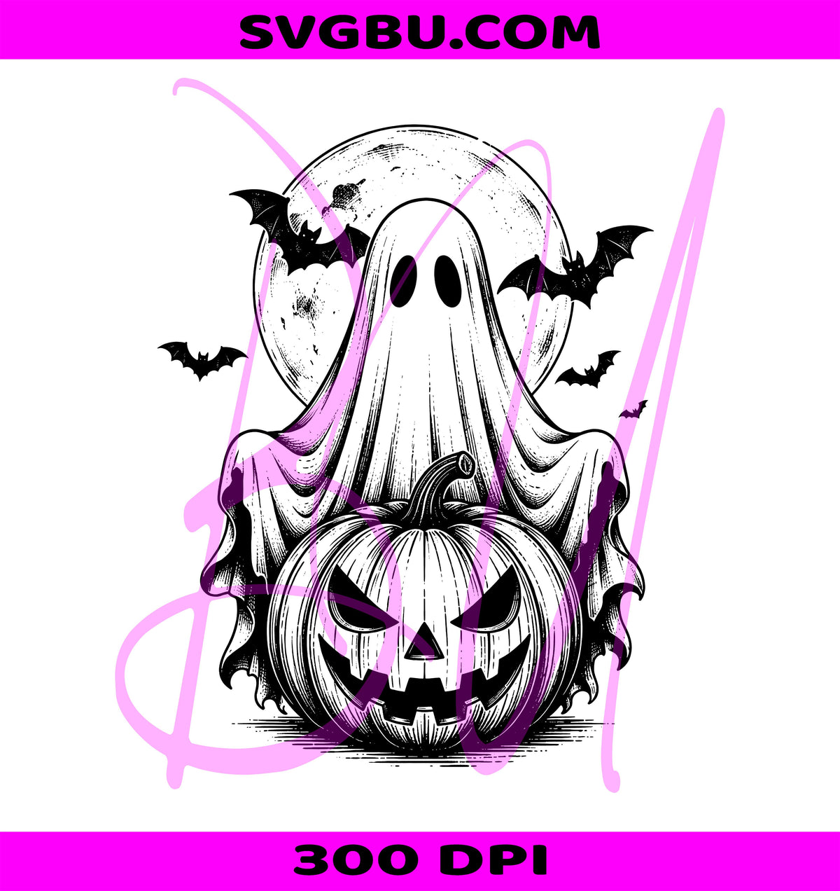 Ghost Pumpkin PNG, Halloween Ghost PNG, Vintage Jack O Lantern PNG