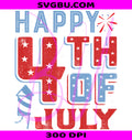 Happy 4th Of July Patriotic Fireworks PNG, Independence Day PNG
