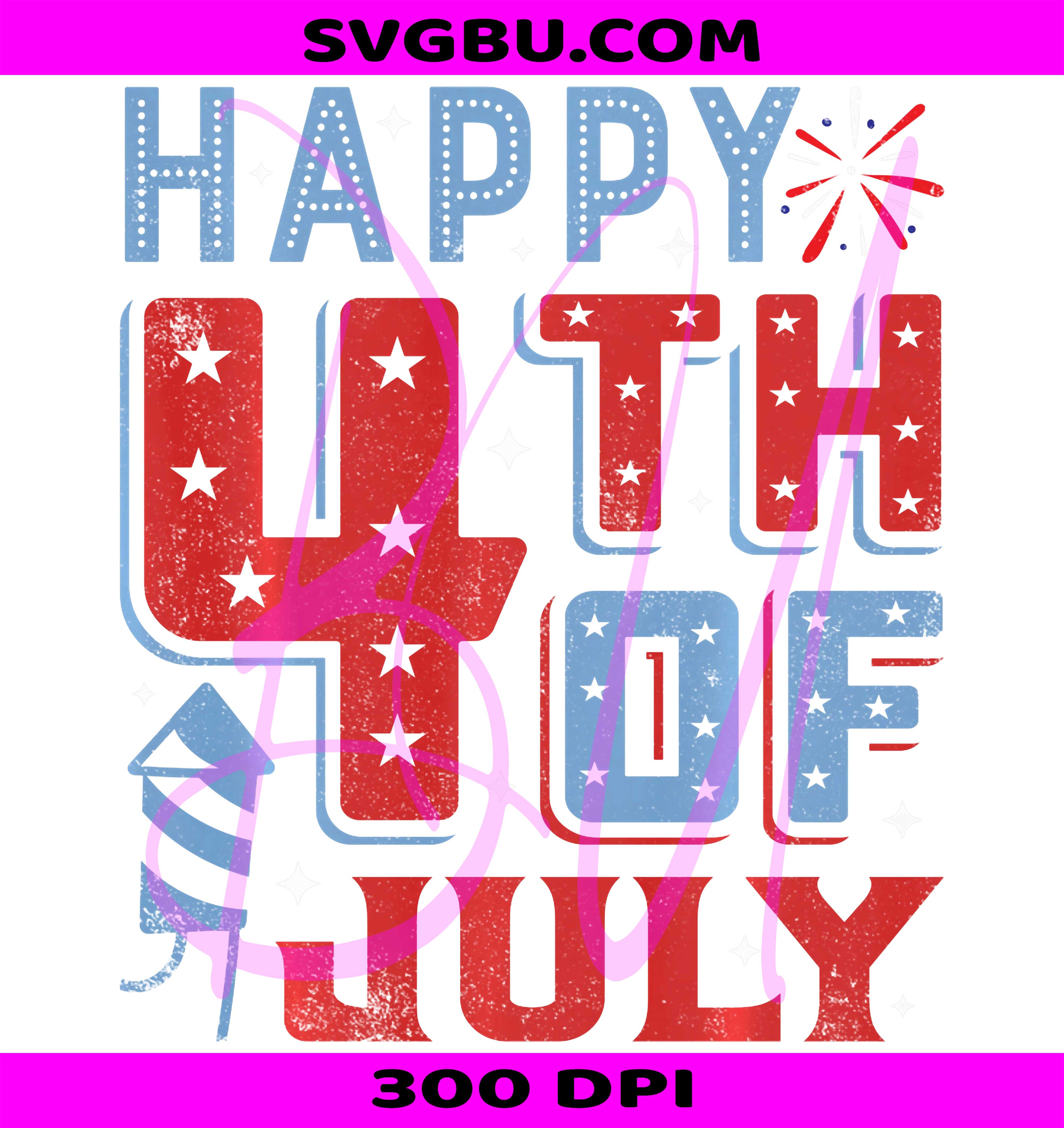 Happy 4th Of July Patriotic Fireworks PNG, Independence Day PNG