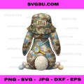 Camo Bunny Egg Hunter Bucket Hat PNG Easter Military Rabbit PNG