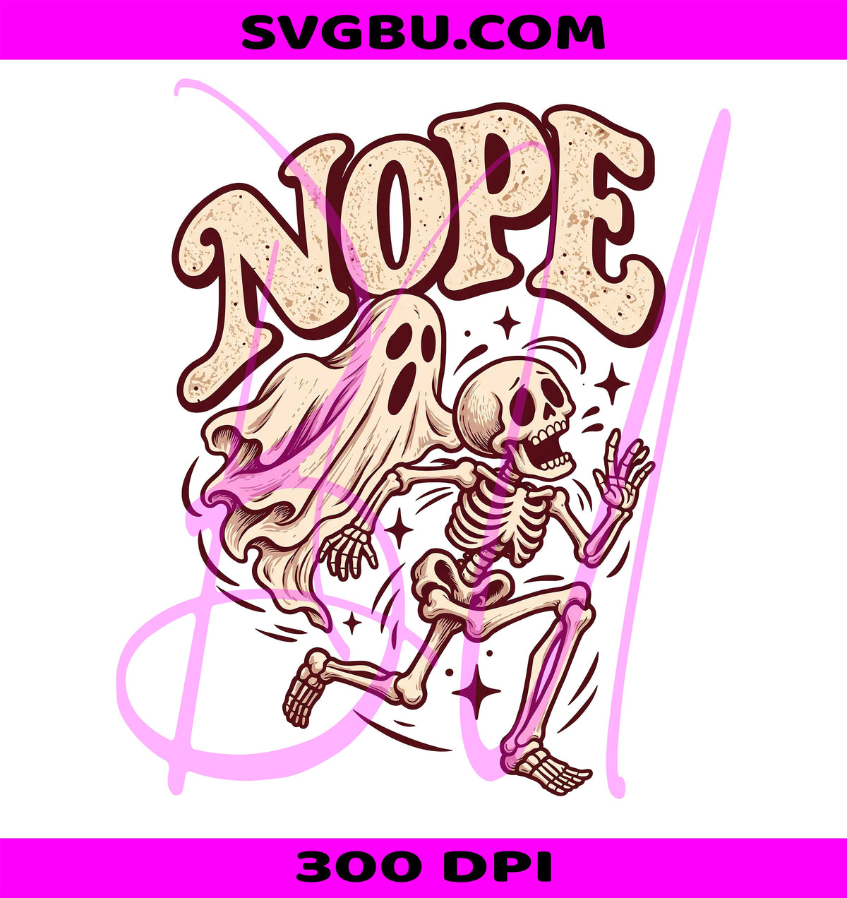 Ghost Skeleton PNG, Spooky Typography PNG, Vintage Halloween PNG