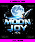 Moon Joy Space Exploration USA Moon Missions 2026 PNG, Retro Space Exploration Design