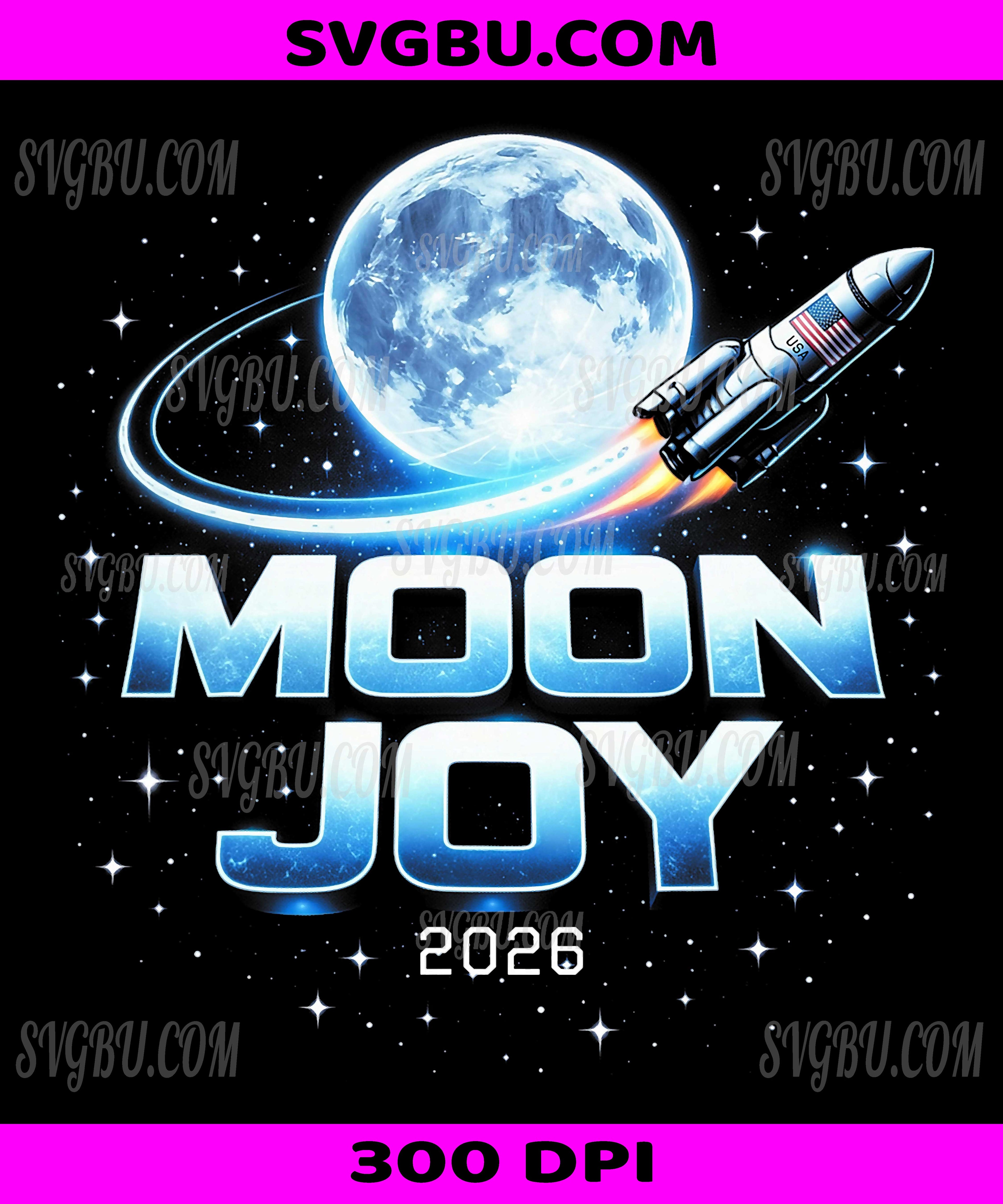 Moon Joy Space Exploration USA Moon Missions 2026 PNG, Retro Space Exploration Design