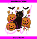 Halloween Cat PNG, Black Cat Pumpkin PNG, Fall Pumpkin PNG