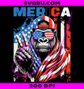 Merica Gorilla PNG, Patriotic Gorilla PNG, American Flag Gorilla PNG