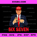 Funny Trump 67 Meme PNG, Six Seven Christmas PNG
