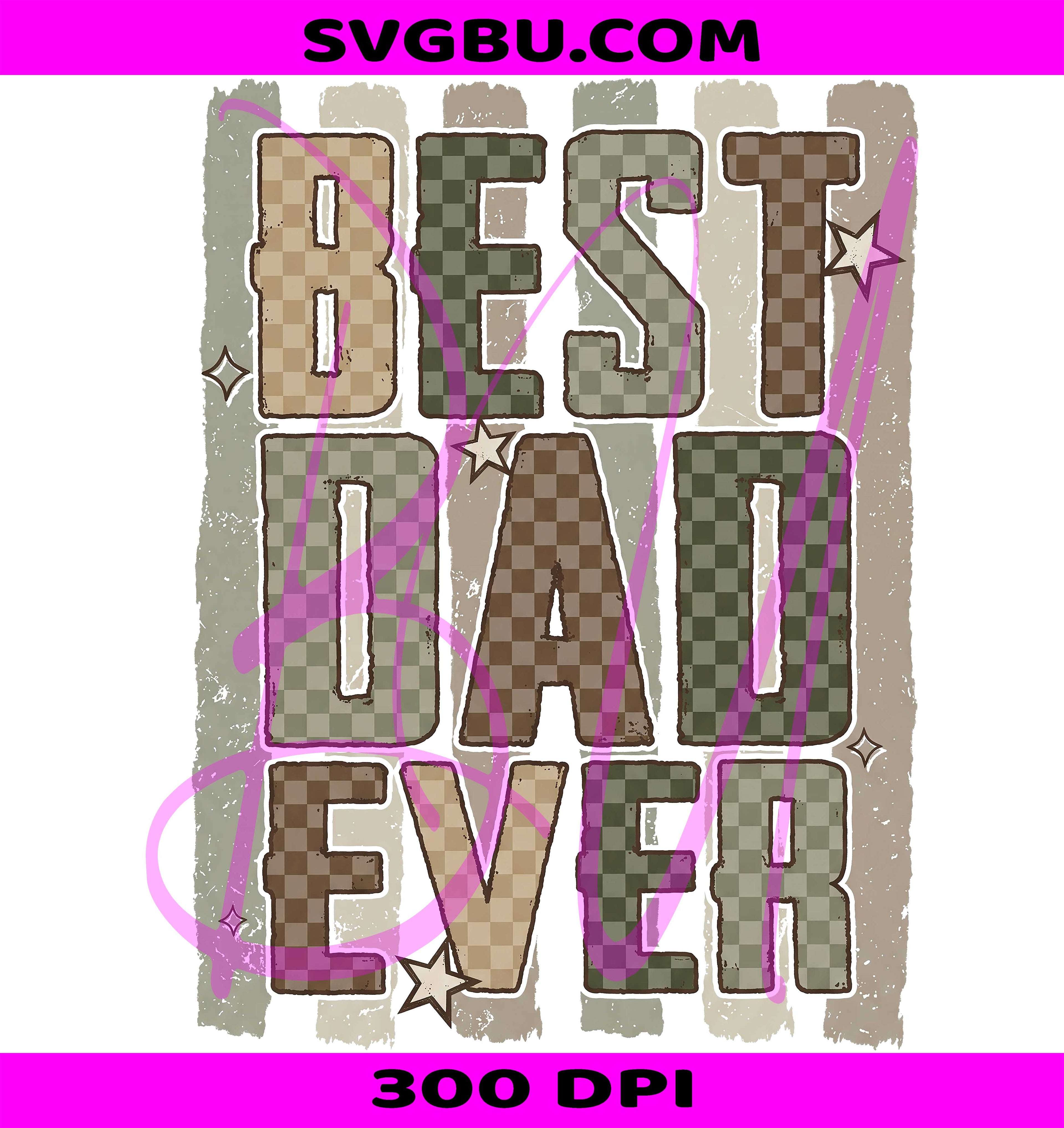 Retro Checkerboard Best Dad Ever PNG, Western Style Dad Design PNG