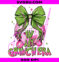 Christmas Coquette Bow PNG, Green Fur PNG, Trendy Christmas PNG