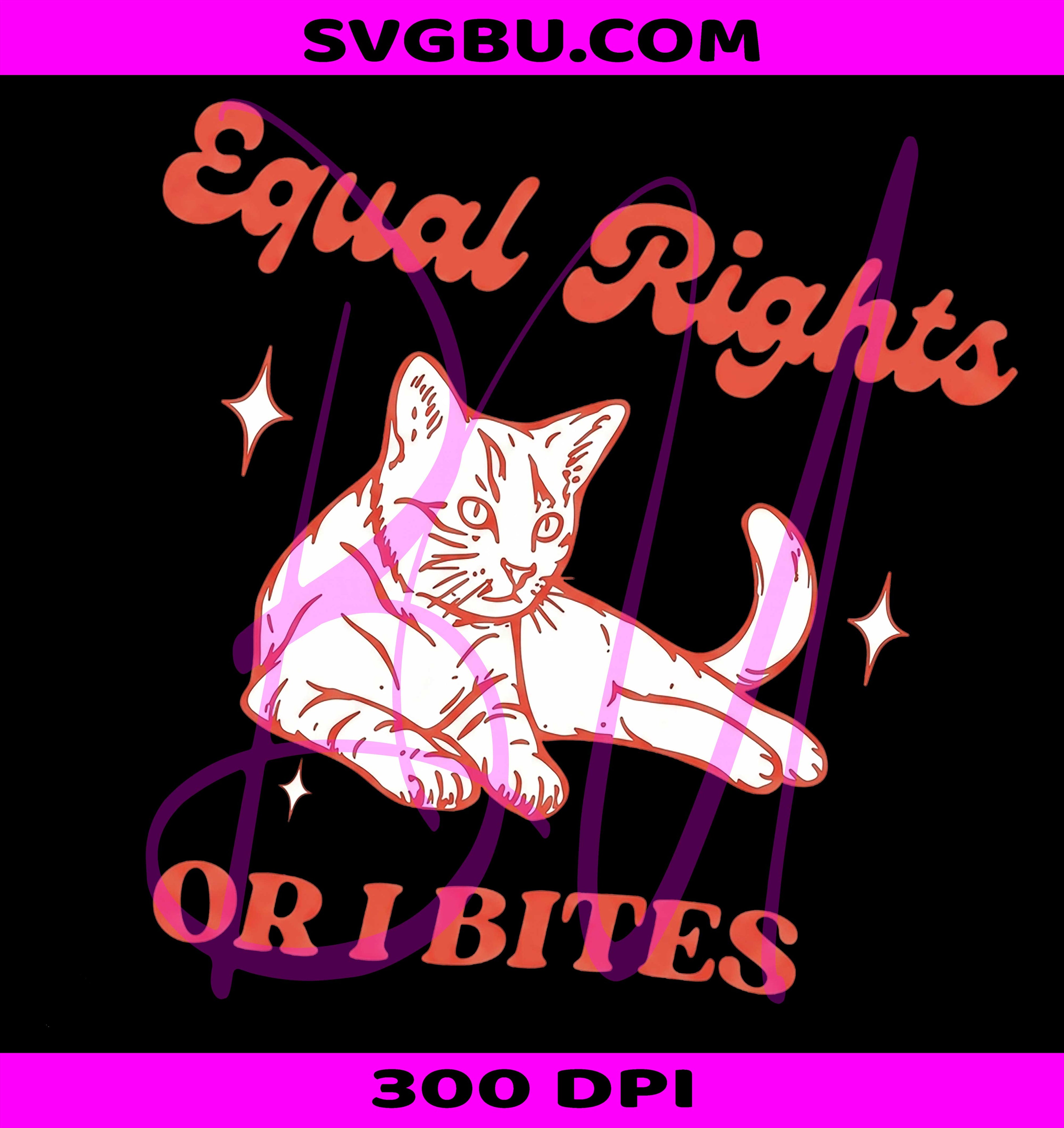 Feminist Cat PNG, Equality Rights PNG, Retro Cat Design PNG
