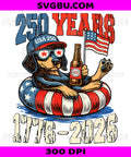 Patriotic Dachshund 250th Anniversary 4th of July PNG, Retro USA Dog Design