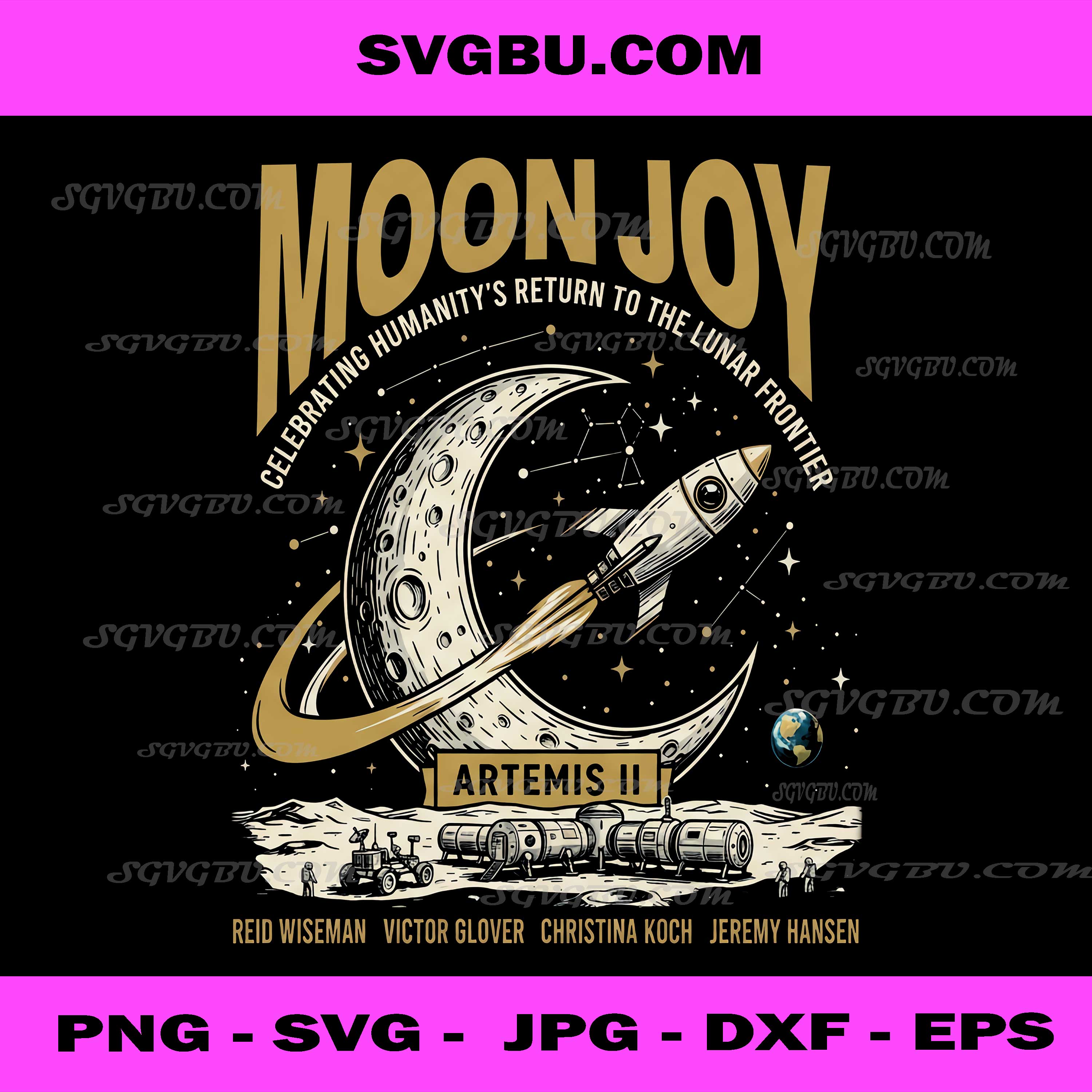 Moon Joy Artemis II PNG, Celebrating Humanity's Return to the Lunar Frontier
