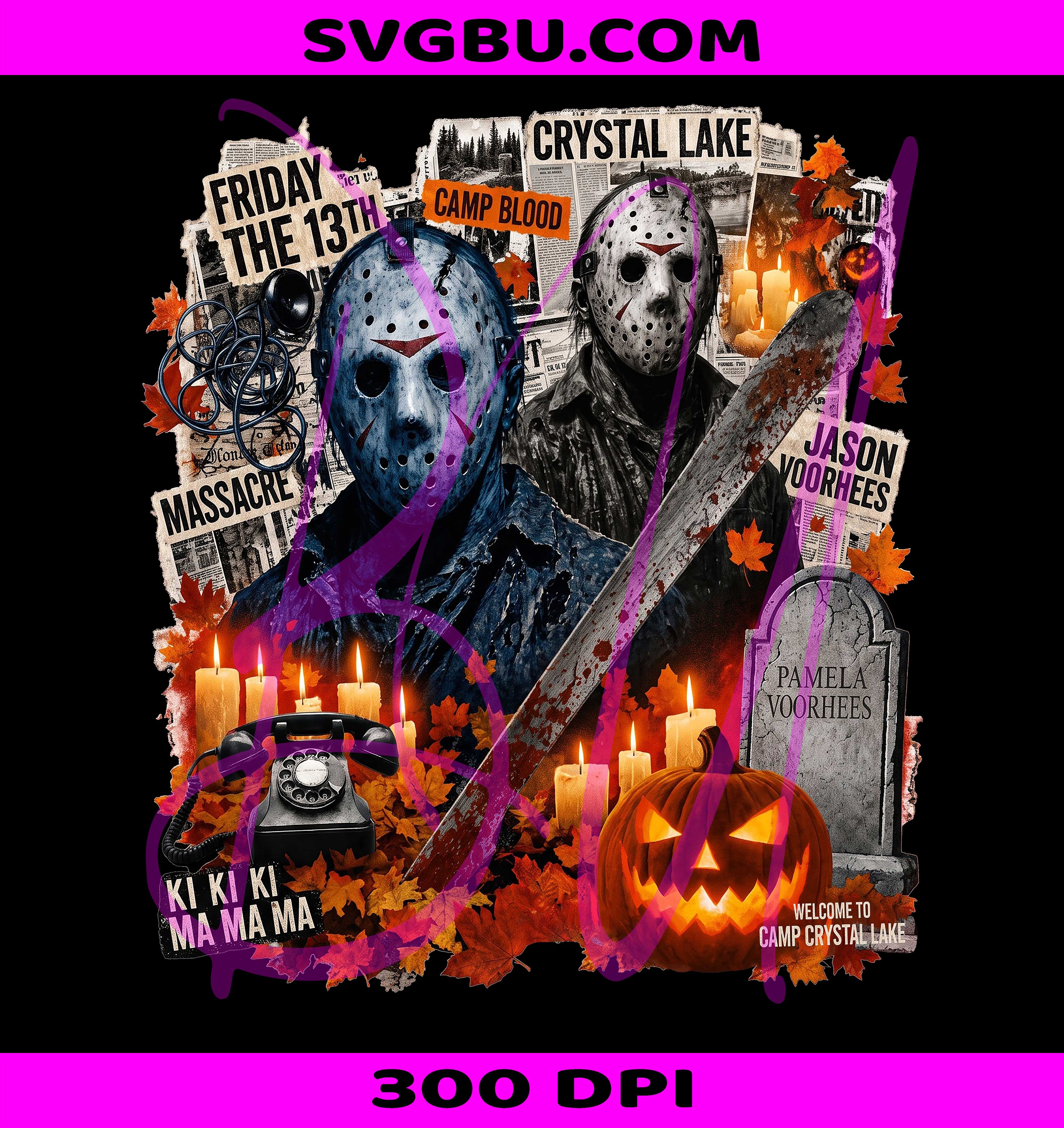 Friday the 13th Jason Voorhees PNG, Camp Crystal Lake PNG, Horror Halloween PNG