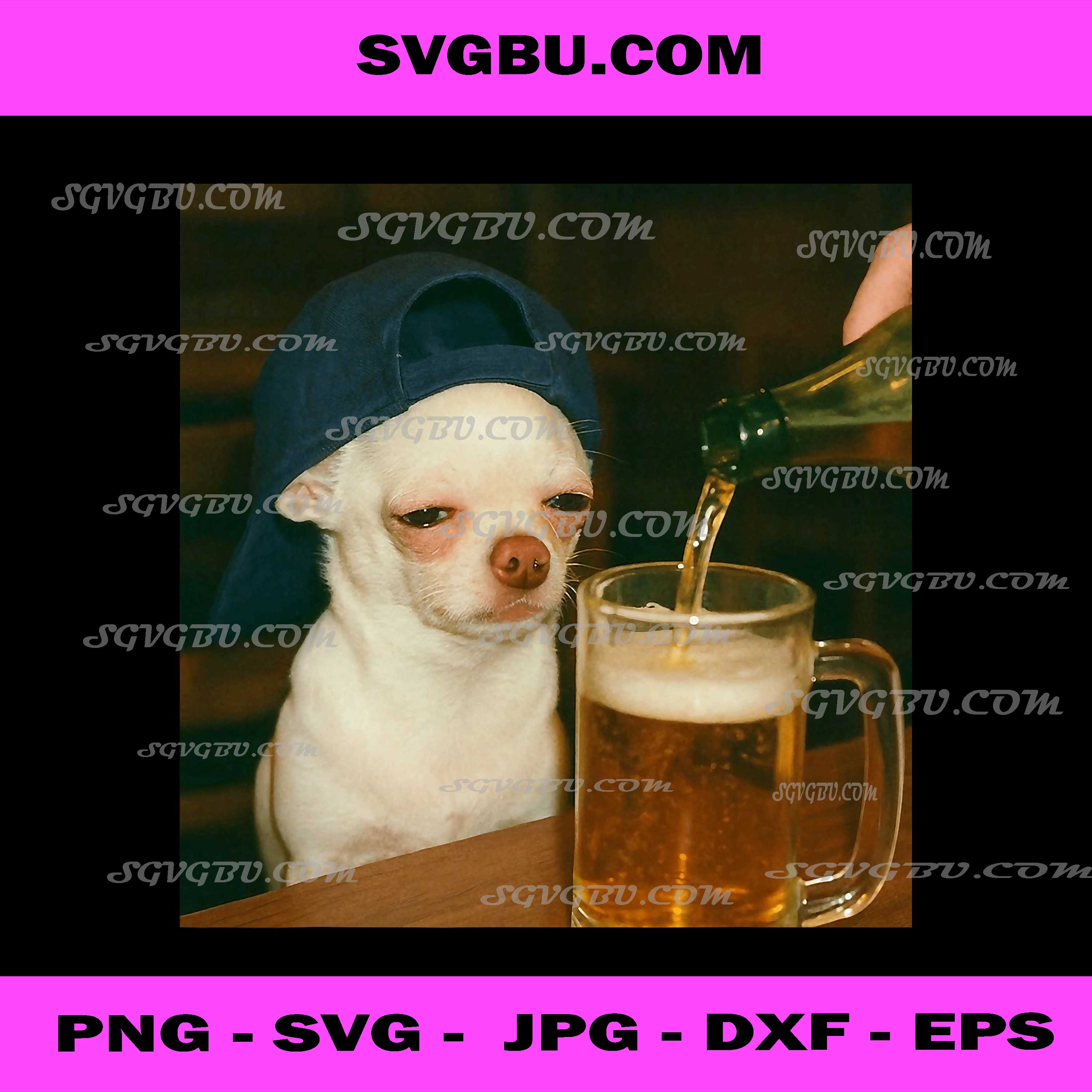 Funny Chihuahua Beer Meme PNG, Dog Reaction Humor, Funny Dog Meme PNG